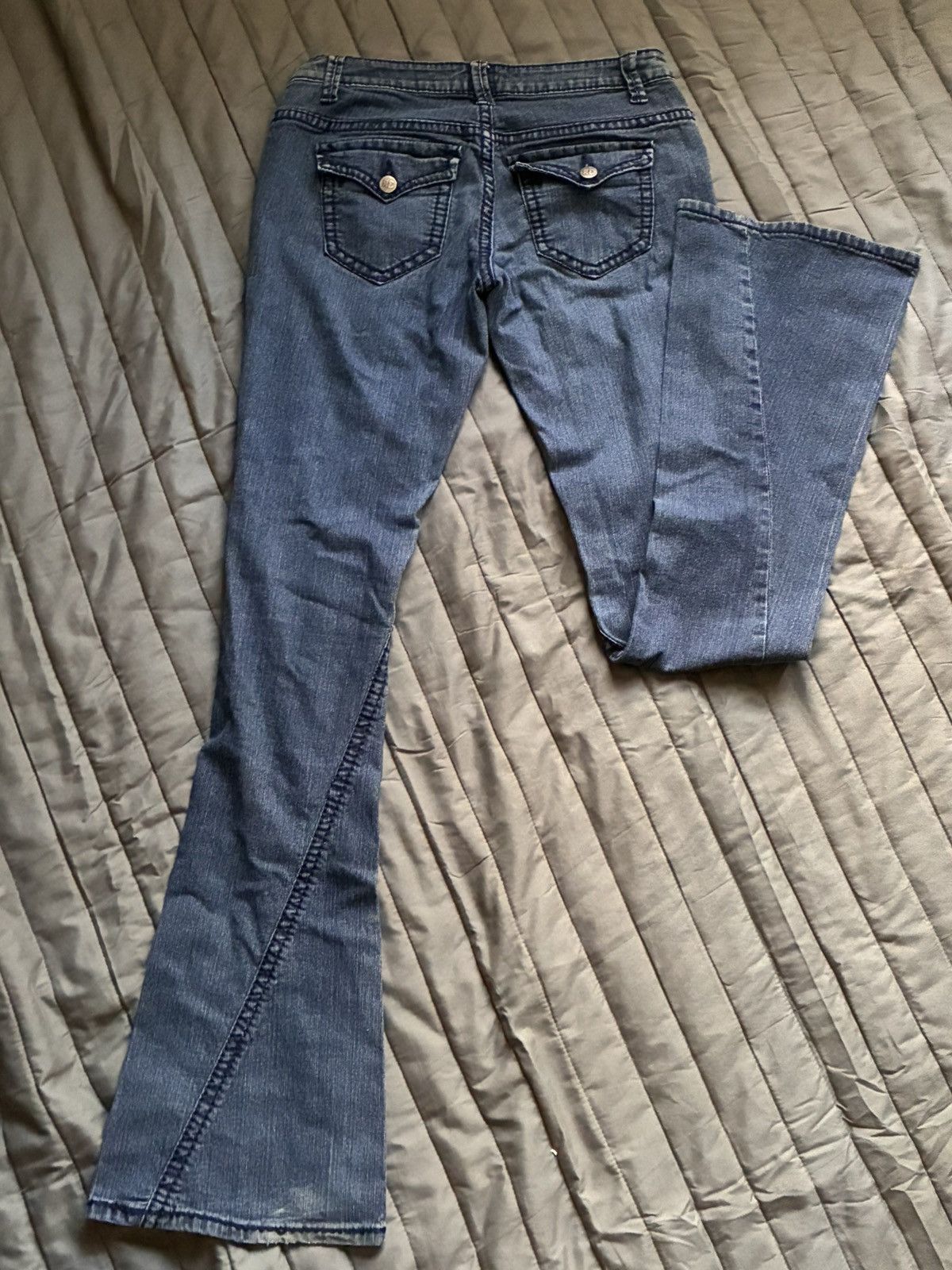 Other Early 2000s Dark Wash R3volt Low rise Boot Cut Jeans Size 37" - 4 Thumbnail