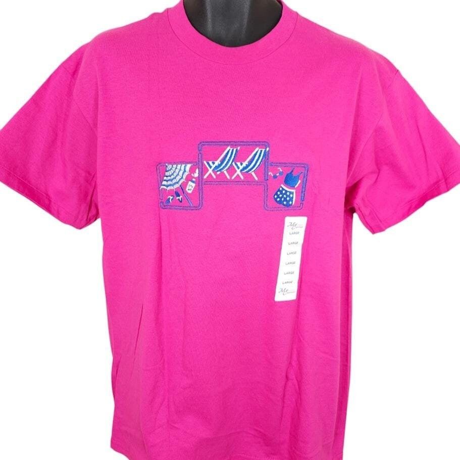 Vintage Vintage Beach T Shirt Mens Size Large Pink 90s Vacation Size US L / EU 52-54 / 3 - 1 Thumbnail