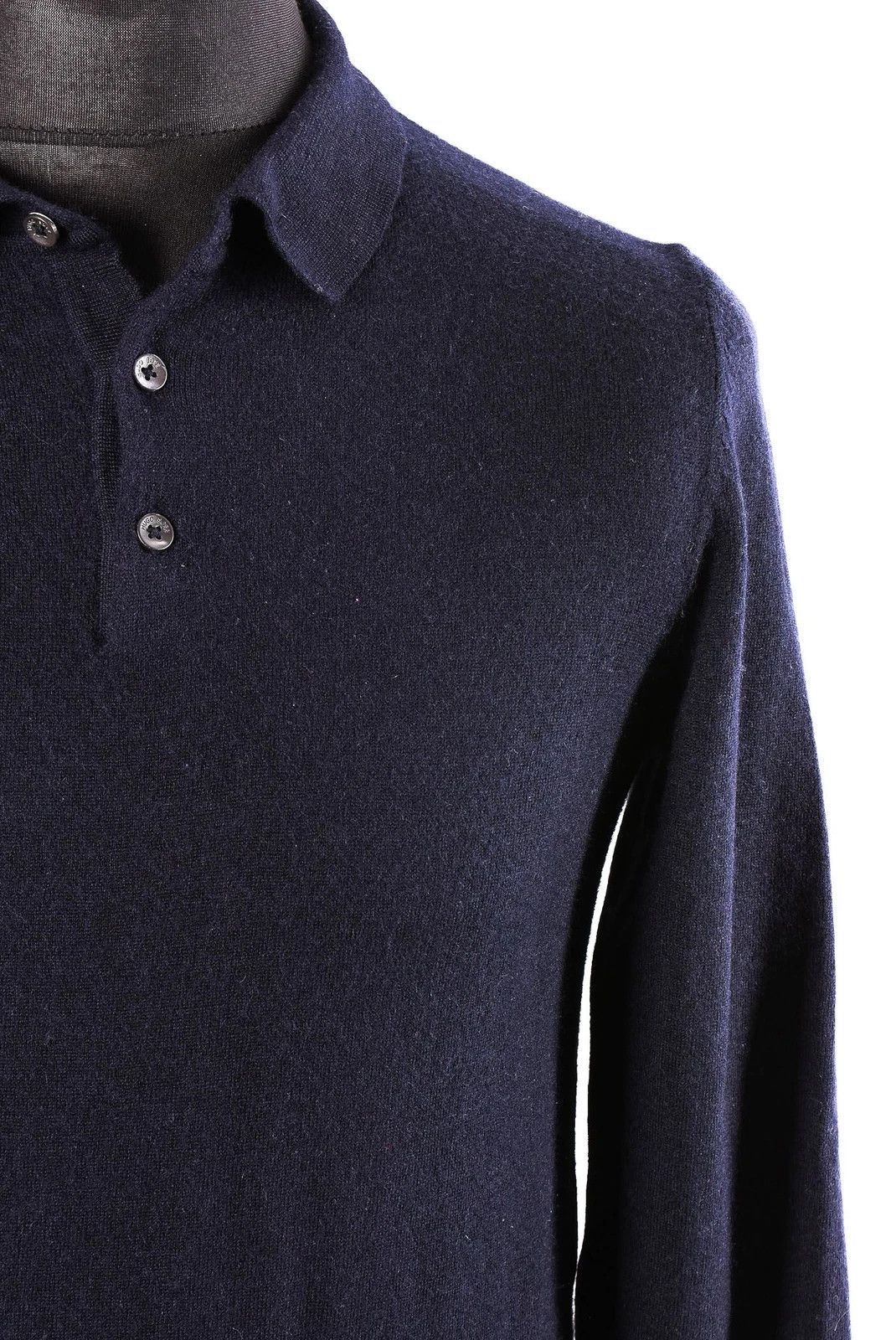 Hugo Boss Hugo Boss Navy Blue Knit Long Sleeve Polo Sweater Size US S / EU 44-46 / 1 - 2 Thumbnail