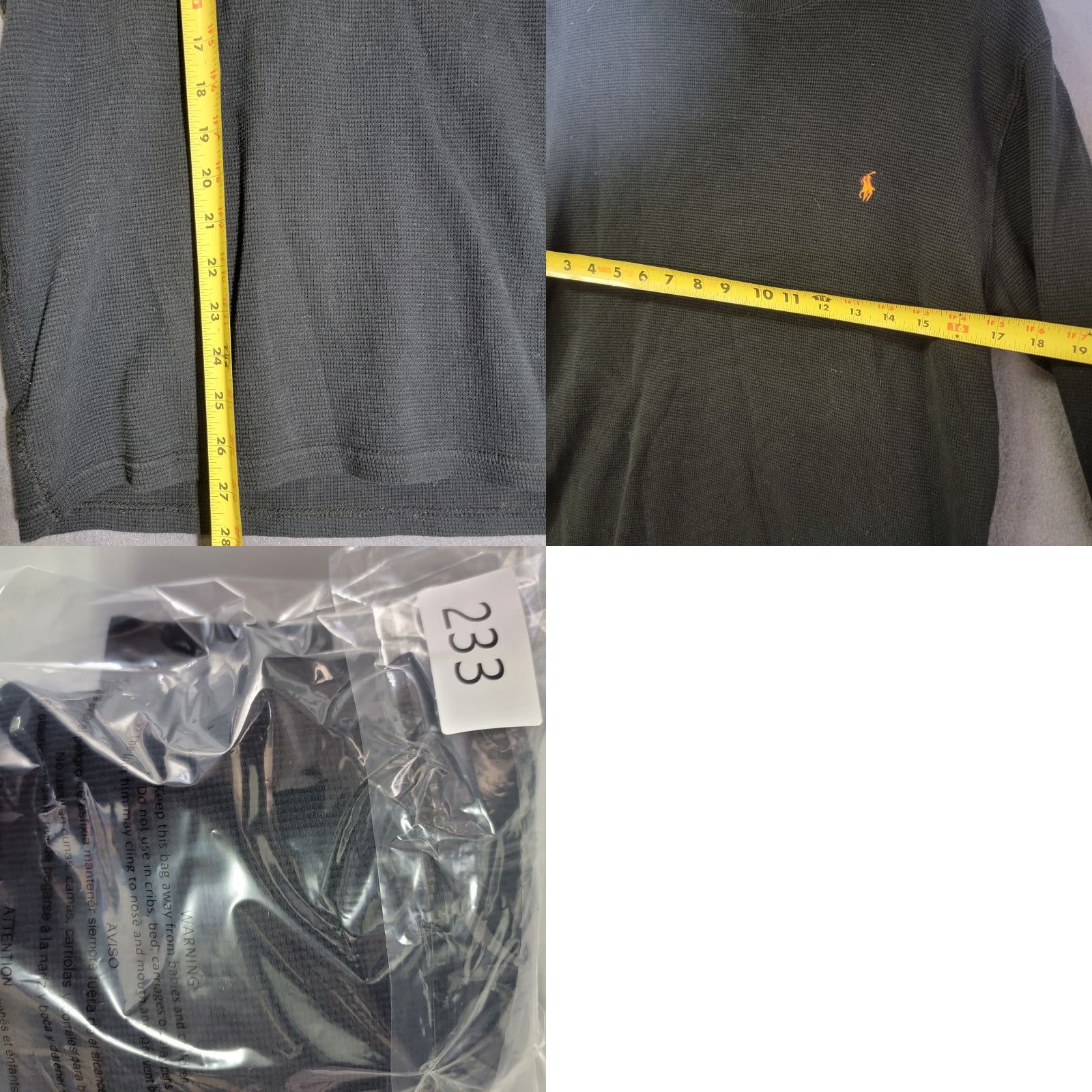 Polo Ralph Lauren POLO Ralph Lauren Sleepwear Mens Large Long Sleeve Pullover Shirt Black Thermal Size US L / EU 52-54 / 3 - 9 Thumbnail