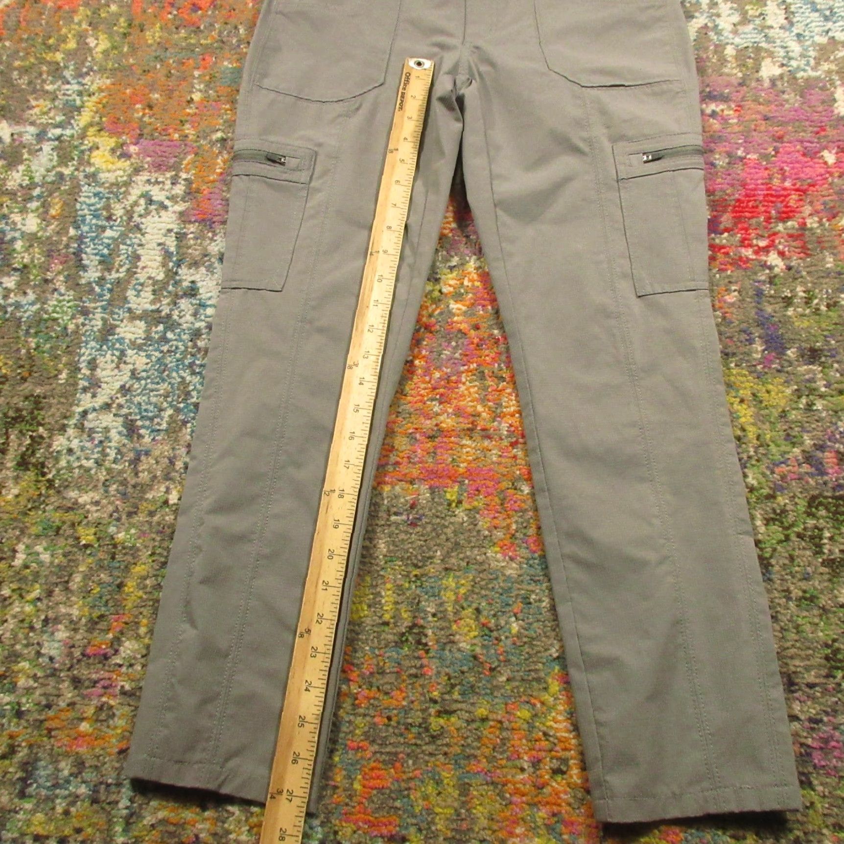 Vintage Kuhl Cargo Pants Womens 2 Gray Lightweight Hiking Drawstring Low Rise EUC Regular Pants-Size 2 Gray Size 26" / US 2 / IT 38 - 6 Thumbnail