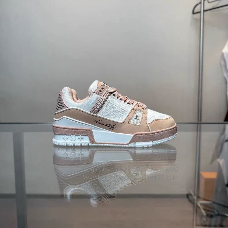 Louis Vuitton Louis Vuitton Trainer's new lychee peel white powder shoes Size US 4.5 / IT 34.5 - 4 Thumbnail