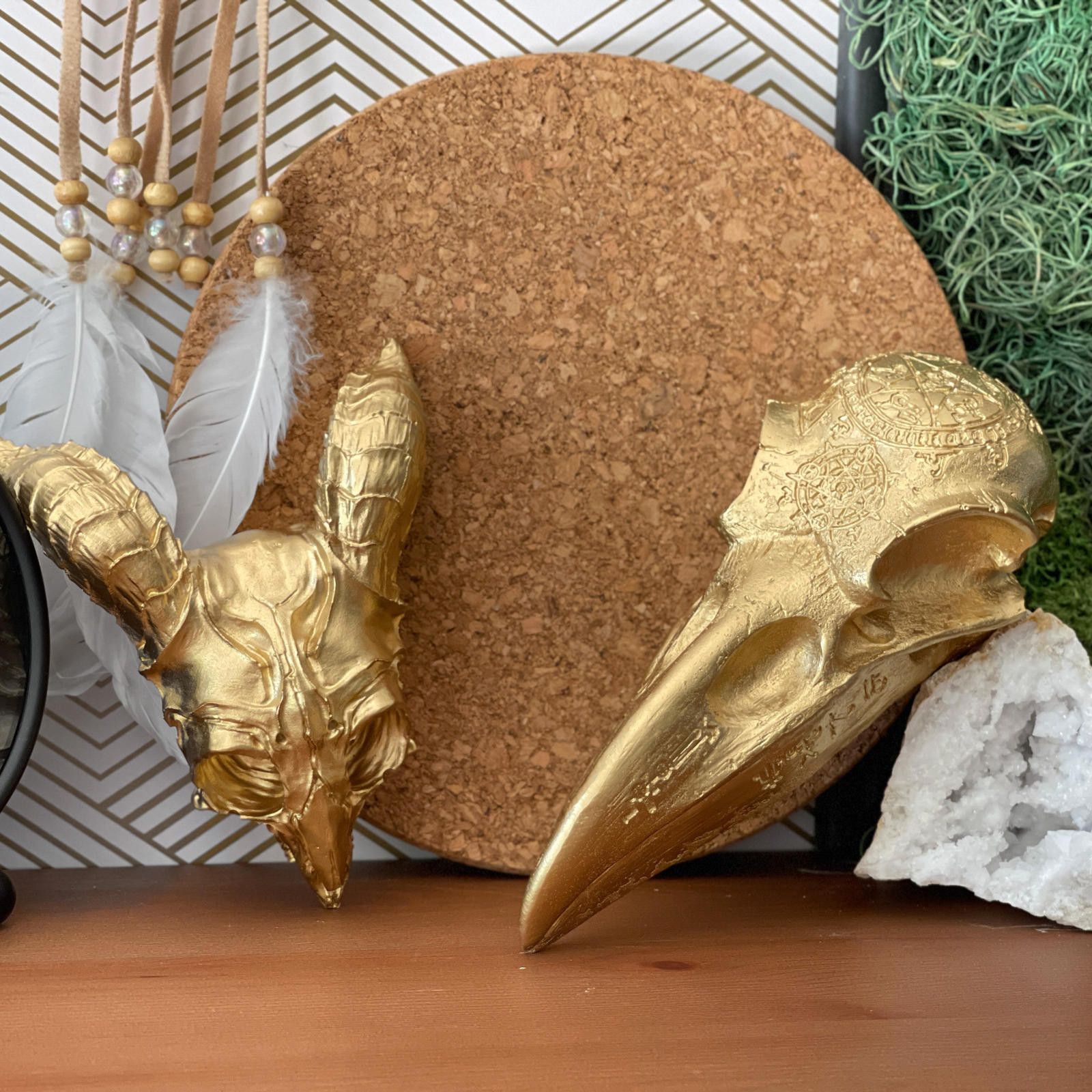 Other Handmade Concrete Sheep Skull Replica, Gothic Decor, Alchemy Size ONE SIZE - 2 Thumbnail
