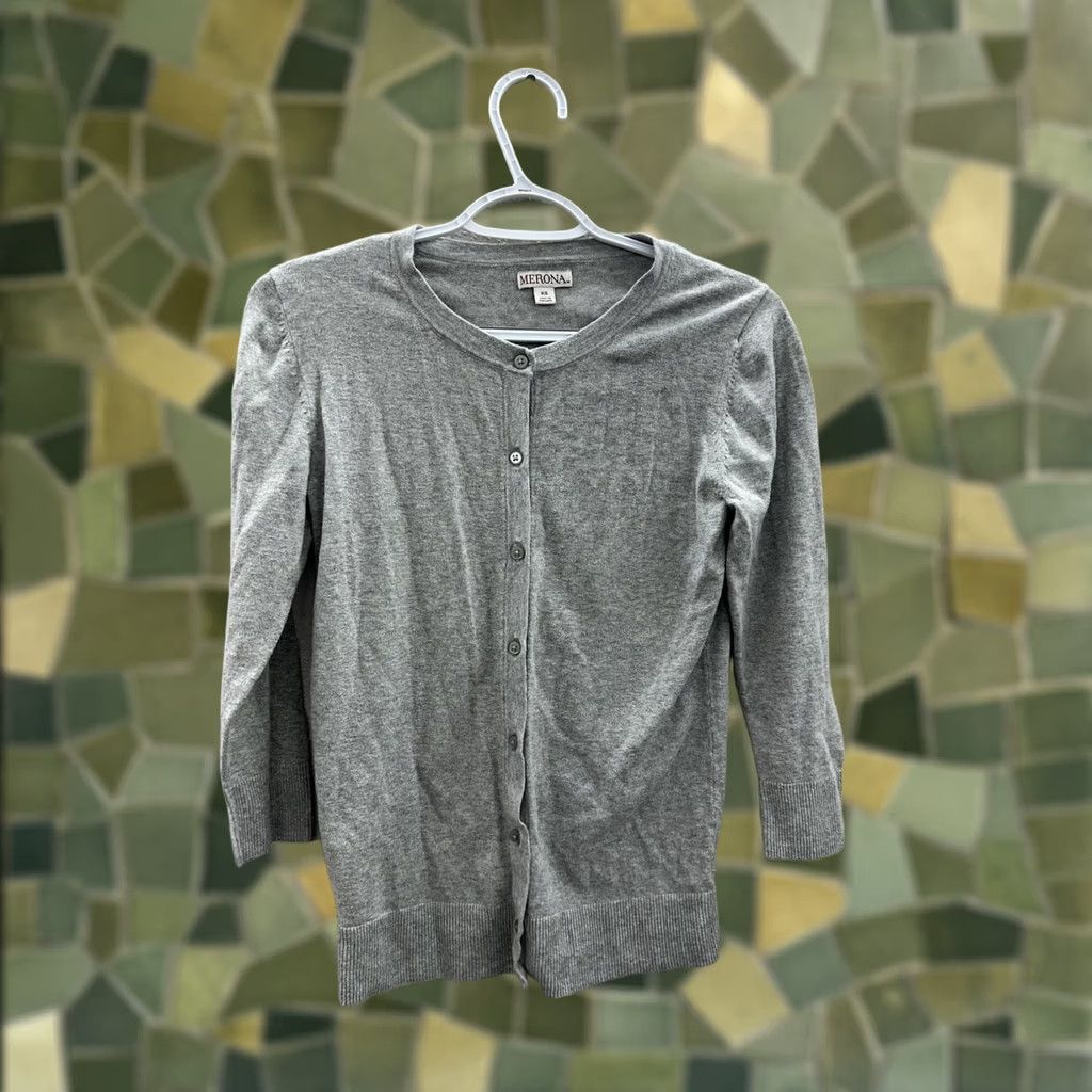 Merona Merona Sweater Cardigan Womens XS Gray Long Sleeve Button Up Lightweight Size XS / US 0-2 / IT 36-38 - 1 Thumbnail