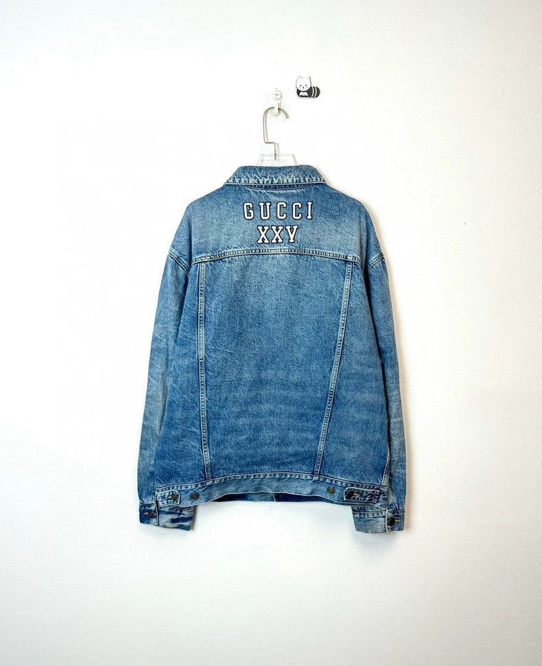 Gucci Gucci Blue Knit Letter Denim Jacket-2506 Size US XL / EU 56 / 4 - 3 Thumbnail