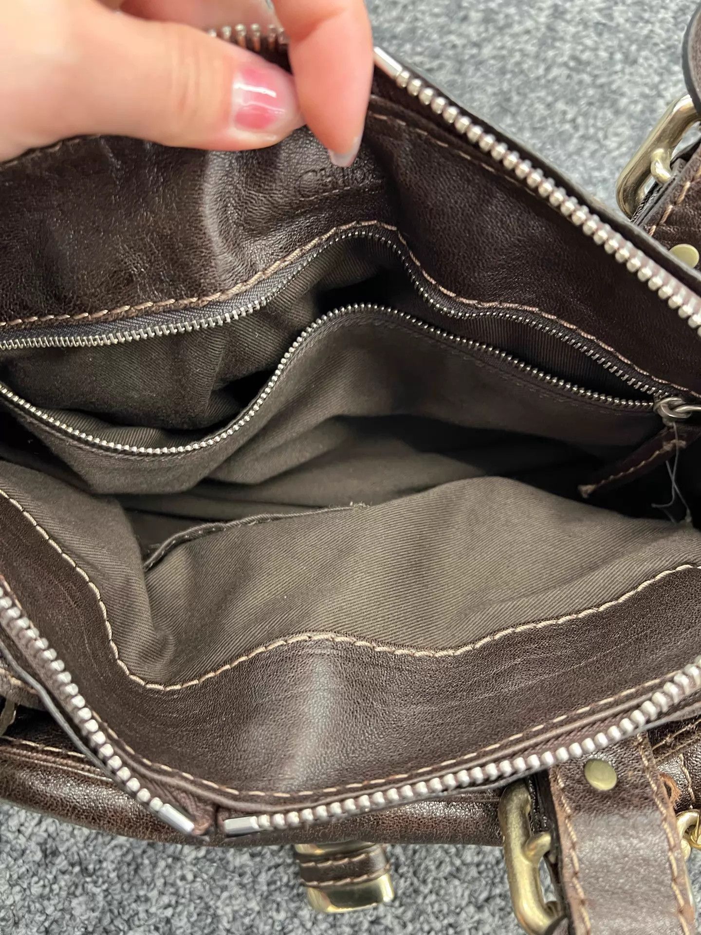Chloe Chloe Brown Lock Bag VGC Punk Motorcycle Size ONE SIZE - 6 Thumbnail