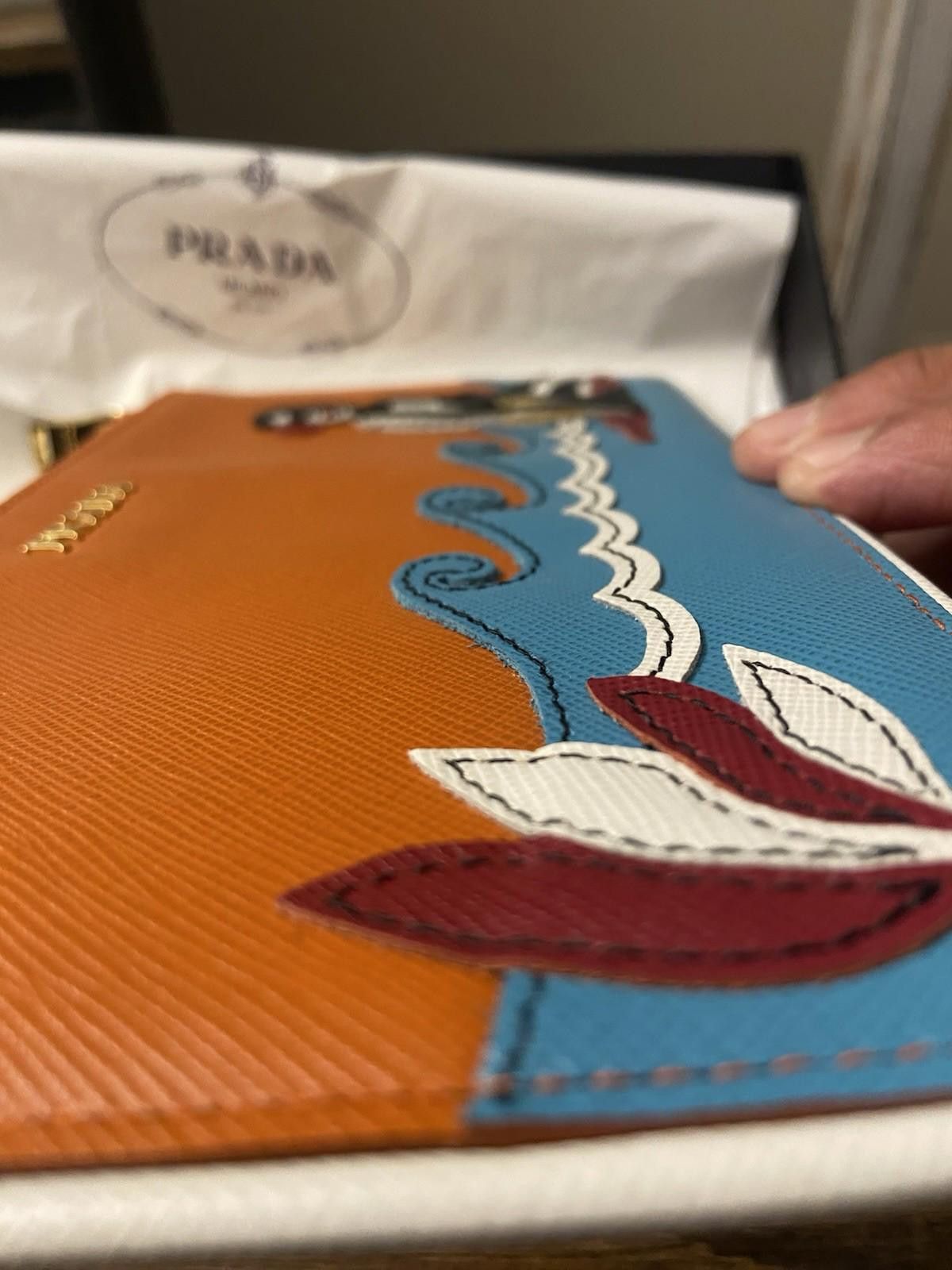 Prada Rare Prada 2013 ResortLine Saffiano Beach Ocean Clutch Pouch Size ONE SIZE - 7 Thumbnail