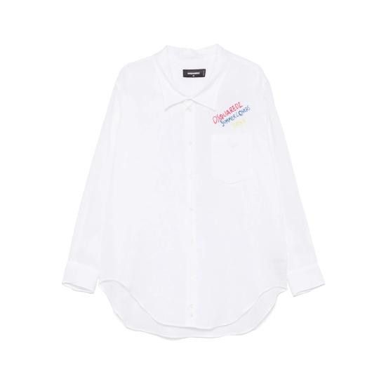 Dsquared2 DSQUARED2 Women Shirts D35294 S73DL0277 100 WHITE Size XS / US 0-2 / IT 36-38 - 1 Thumbnail