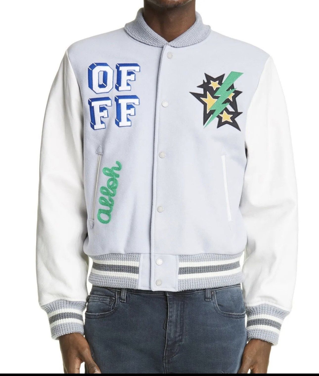 Off-White Off White C/o Virgil 2021 Magician Varsity Jacket Size US XL / EU 56 / 4 - 1 Thumbnail