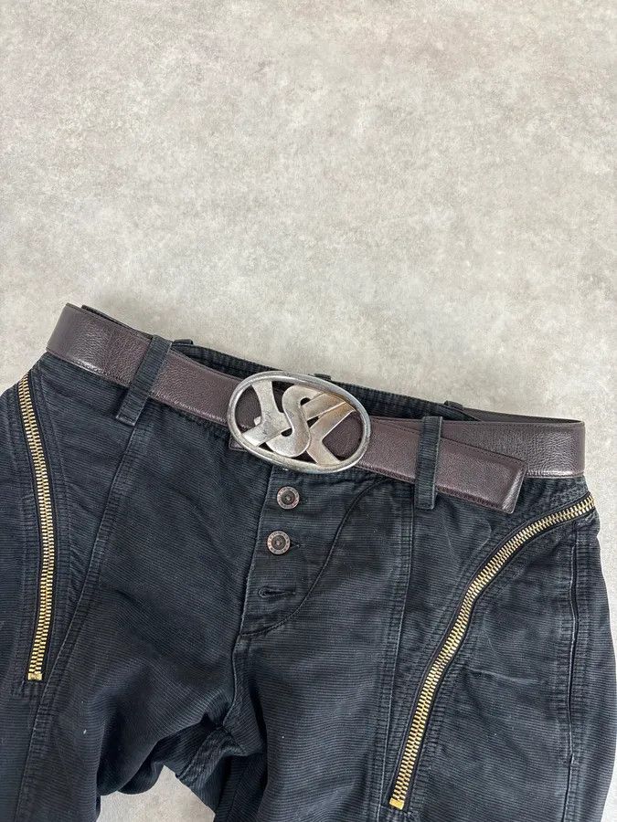 Yves Saint Laurent AW2003 Yves Saint Laurent Brown Leather Silver Buckle Belt Size ONE SIZE - 1 Thumbnail