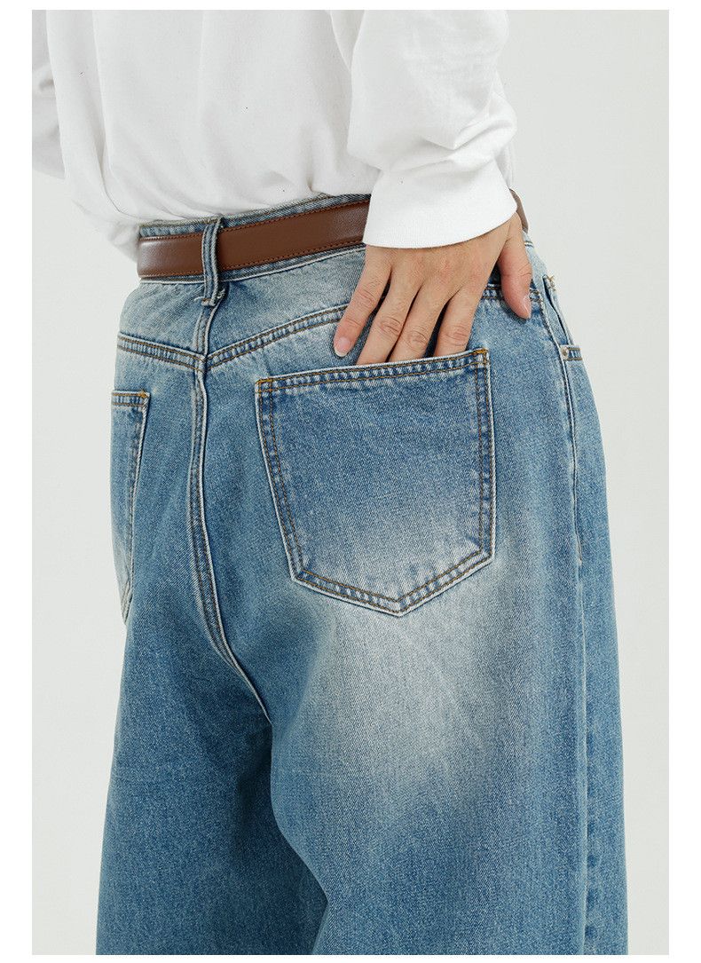 Japanese Brand Japanese retro loose blue straight wide-leg jeans for men Size US 32 / EU 48 - 5 Thumbnail