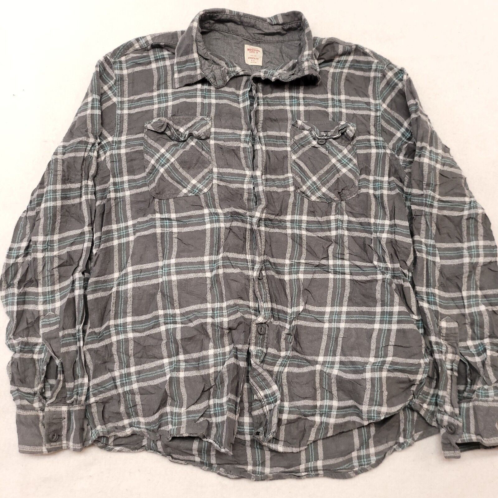 Mossimo Mossimo Tartan Flannel Shirt Mens Size Large L Gray White Size US L / EU 52-54 / 3 - 2 Thumbnail