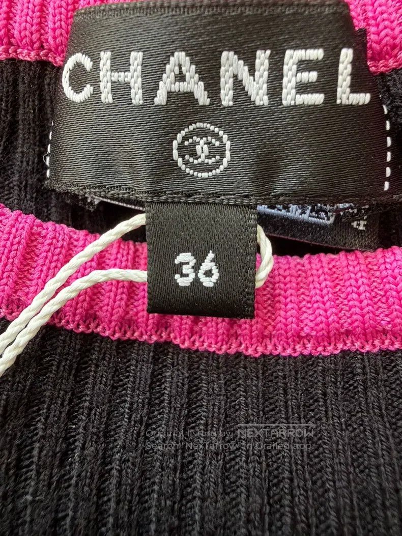 Chanel Chanel Black and pink white cc logo long-sleeved undershir Size XS / US 0-2 / IT 36-38 - 3 Thumbnail
