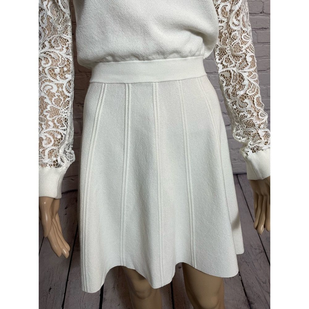 Alice + Olivia Alice + Olivia Blake Lace-Sleeve Ivory Dress Size S Size S / US 4 / IT 40 - 4 Thumbnail