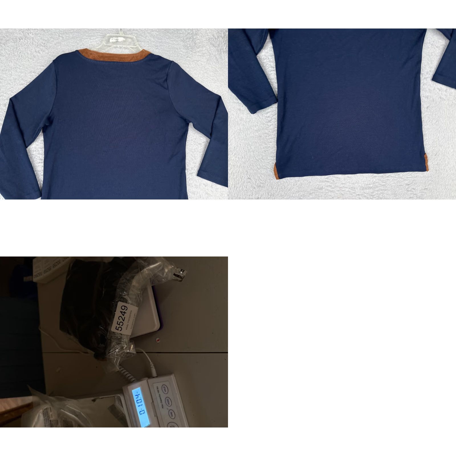 Ralph Lauren Lauren Ralph Lauren Shirt Women Large Blue V-Neck 3/4 Sleeve Cotton Size L / US 10 / IT 46 - 9 Thumbnail