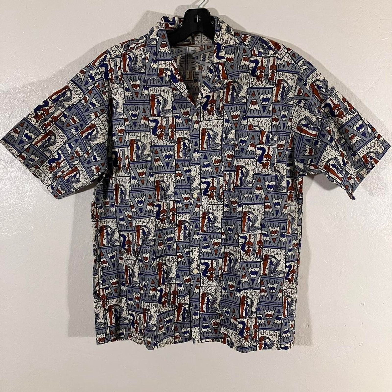 Vintage Vintage 80s Gai Men Ancient Egypt Casual Button Down Shirt Size US L / EU 52-54 / 3 - 1 Thumbnail