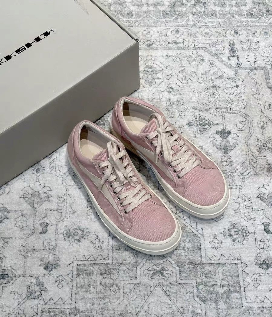 Rick Owens Rick Owens DRKSHDW dirty pink canvas Vans-inspired new style Size US 8 / EU 41 - 1 Thumbnail