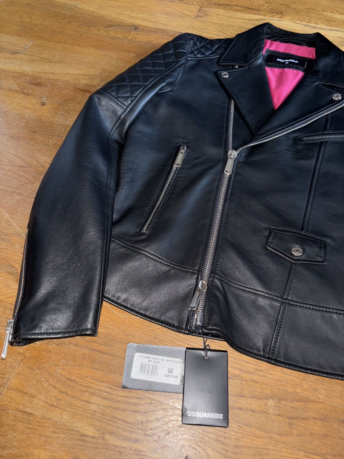 Dsquared2 Leather biker jacket Size US M / EU 48-50 / 2 - 3 Thumbnail
