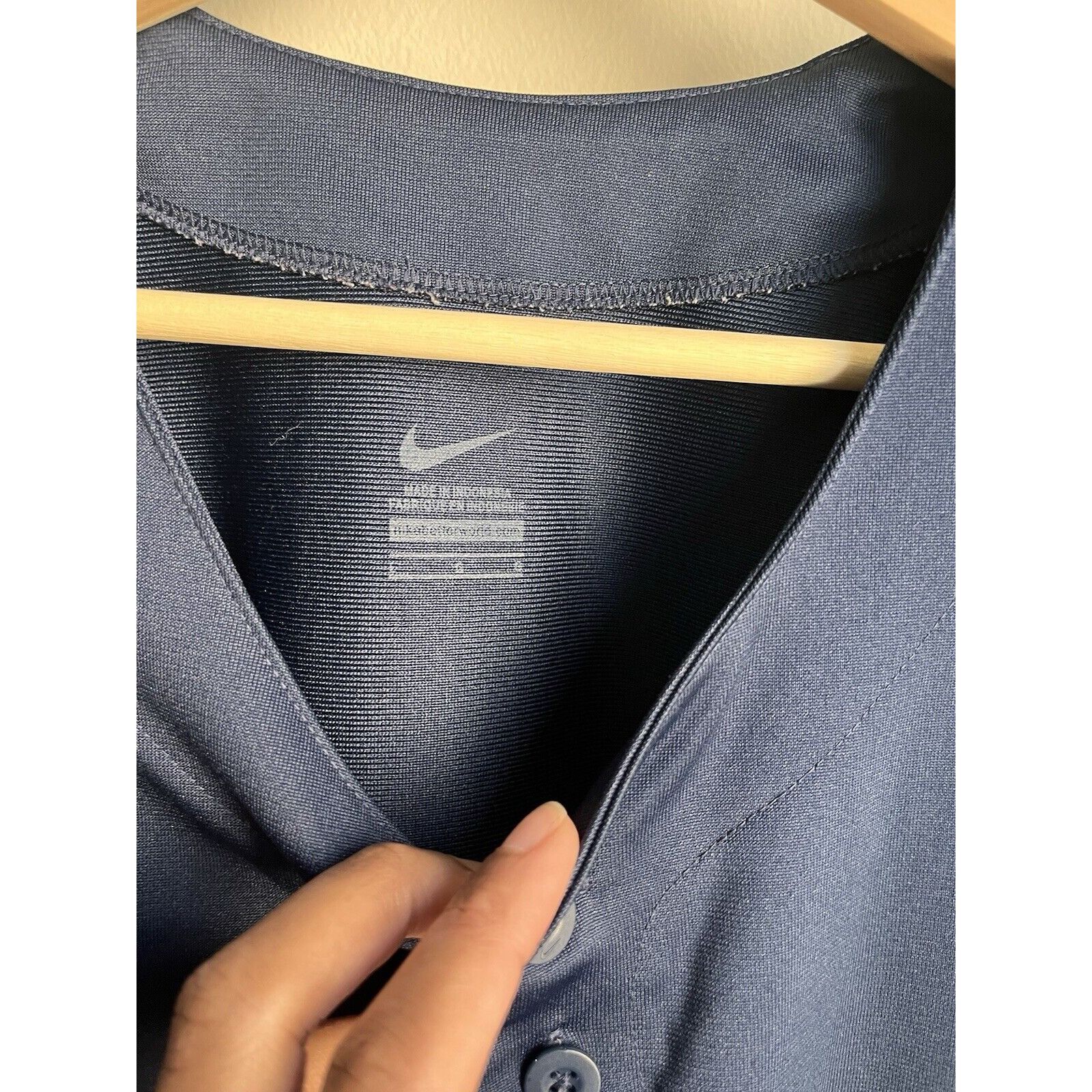 Nike VINTAGE NIKE AIR TEAM LOGO BLUE BASEBALL JERSEY MENS LARGE Size US L / EU 52-54 / 3 - 3 Thumbnail