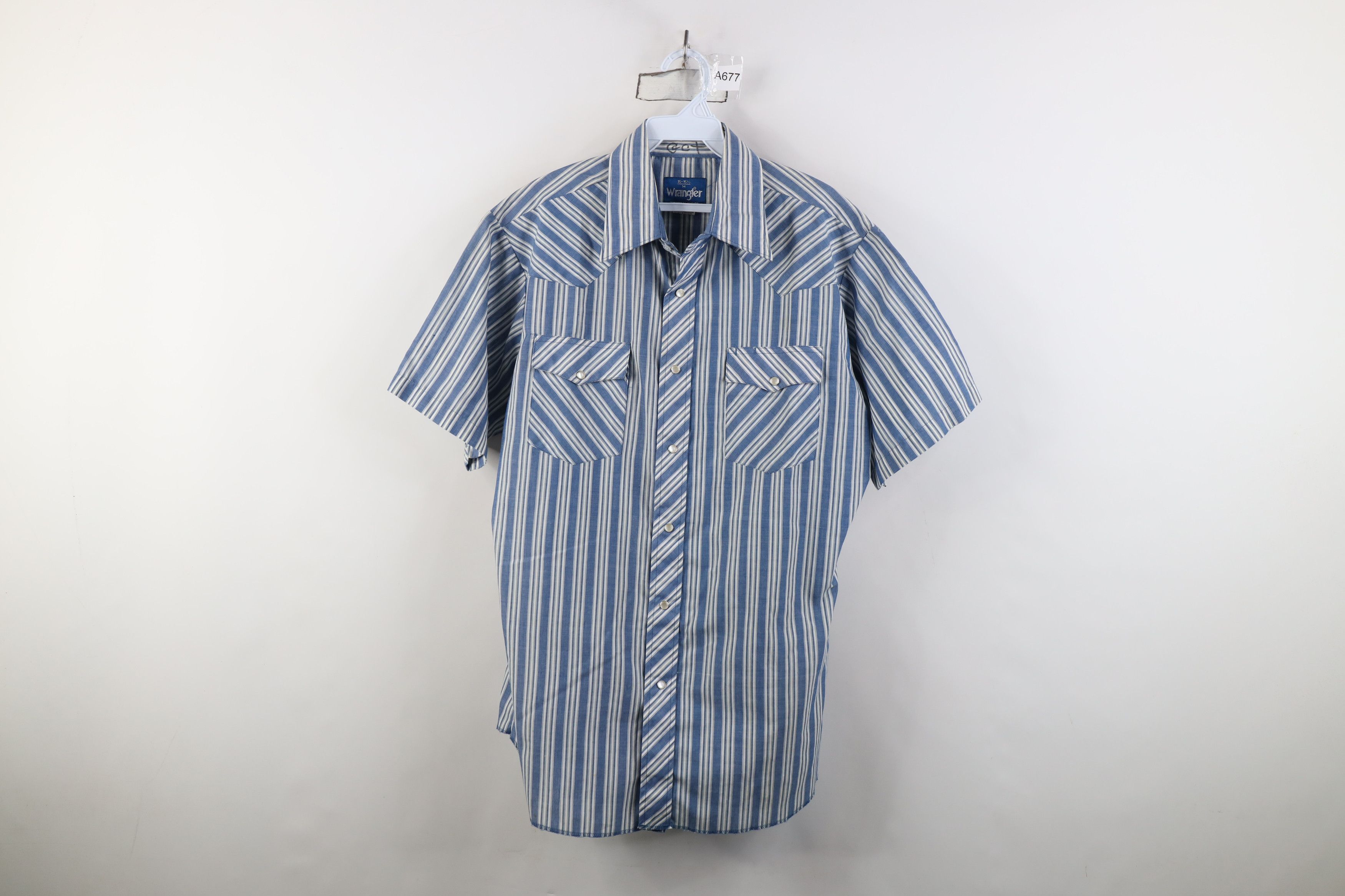 Wrangler Vintage 90s Wrangler Western Striped Snap Button Shirt Size US M / EU 48-50 / 2 - 1 Thumbnail