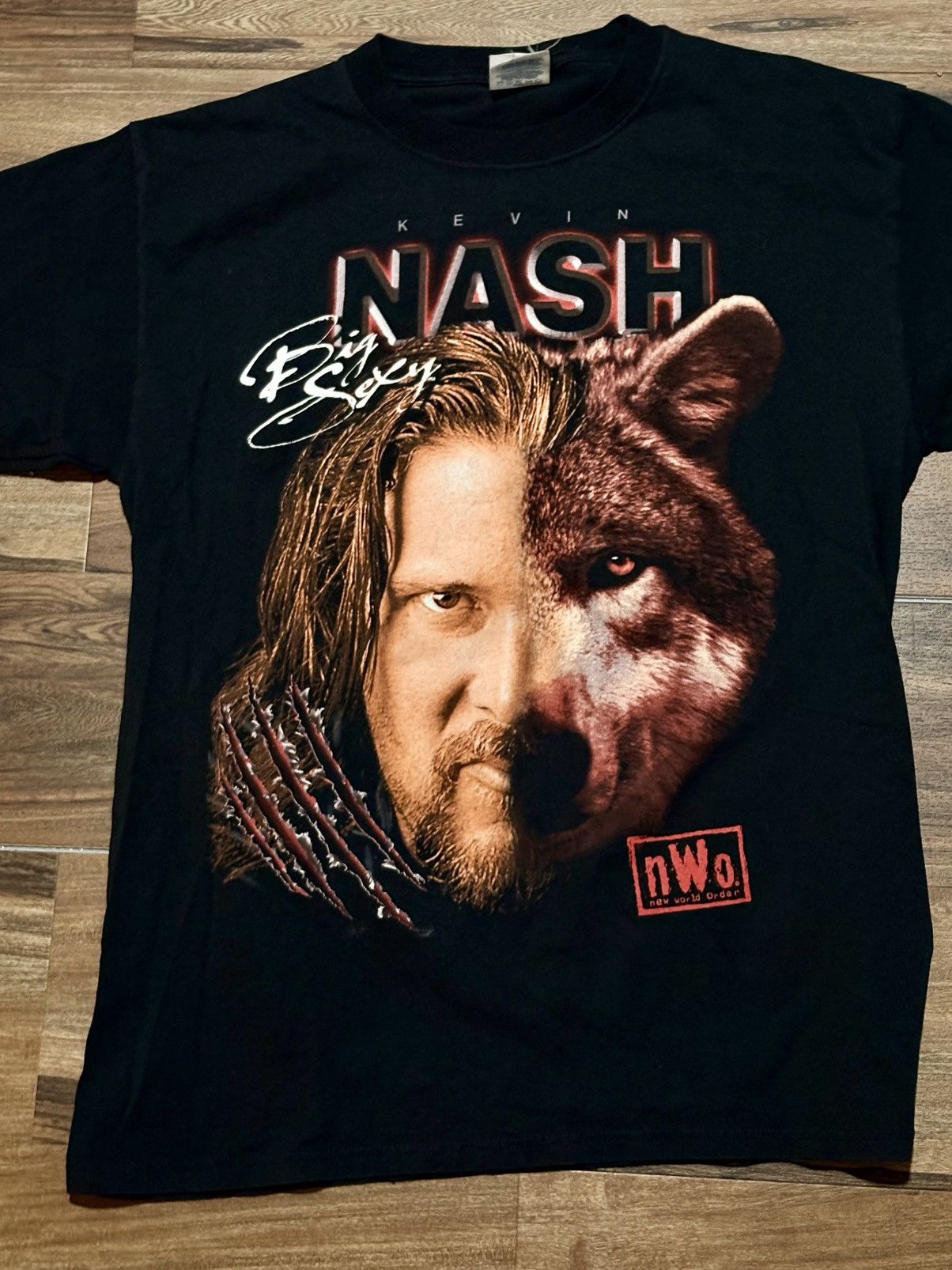 WCW/nWo Vintage NWO Kevin Nash Wrestling Black Tee Shirt Adult large Size US L / EU 52-54 / 3 - 5 Thumbnail