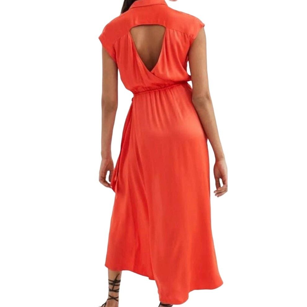 Anthropologie Anthropologie Maeve Satin Wrap Midi with Keyhole Back Sz 3X Size 3XL / US 20-22 - 4 Thumbnail