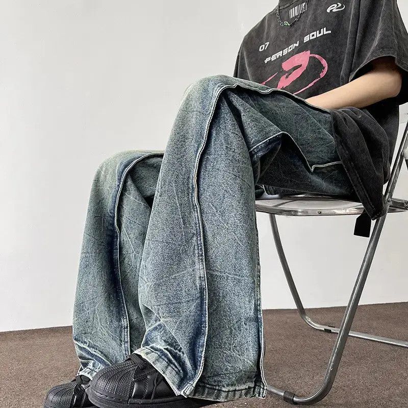 Japanese Brand Retro hip-hop loose straight casual jeans Size US 32 / EU 48 - 4 Thumbnail