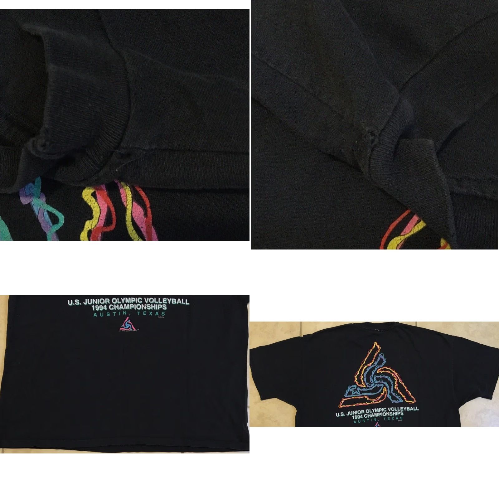 Champion VINTAGE Champion 90s Shirt XXL Volleyball Abstract Art Grunge Navy Blue US Jr Olympic Sports Casual Men’s T-Shirt 2XL Size US XXL / EU 58 / 5 - 9 Thumbnail