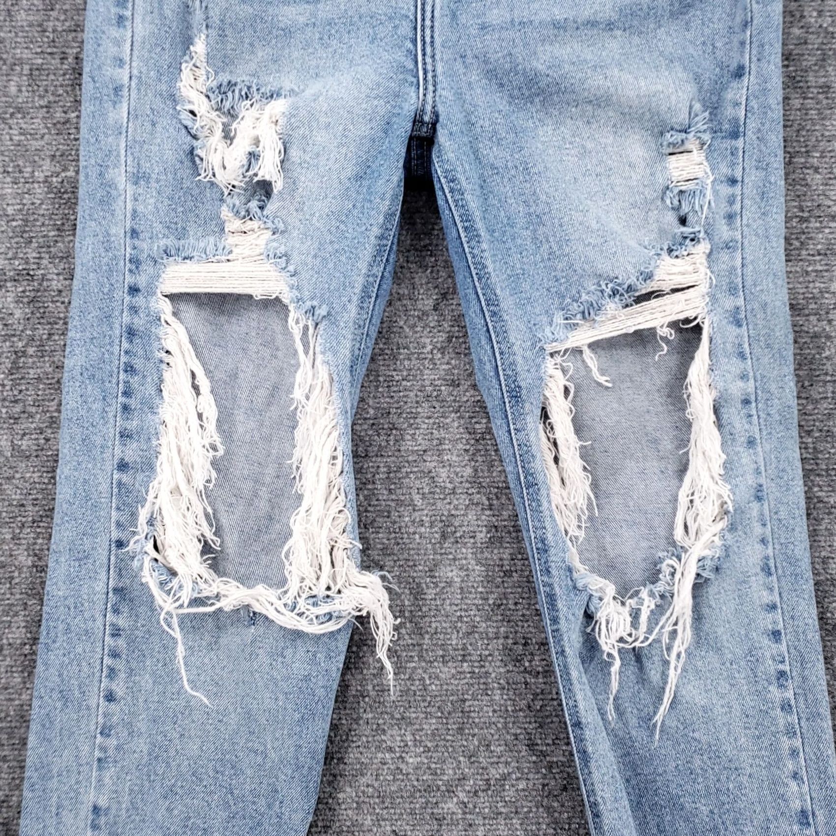 Vintage Cello Jeans Womens 7/28 Junior Mom Crop High Rise Denim Distressed Stretch Blue Size 28" / US 6 / IT 42 - 4 Thumbnail