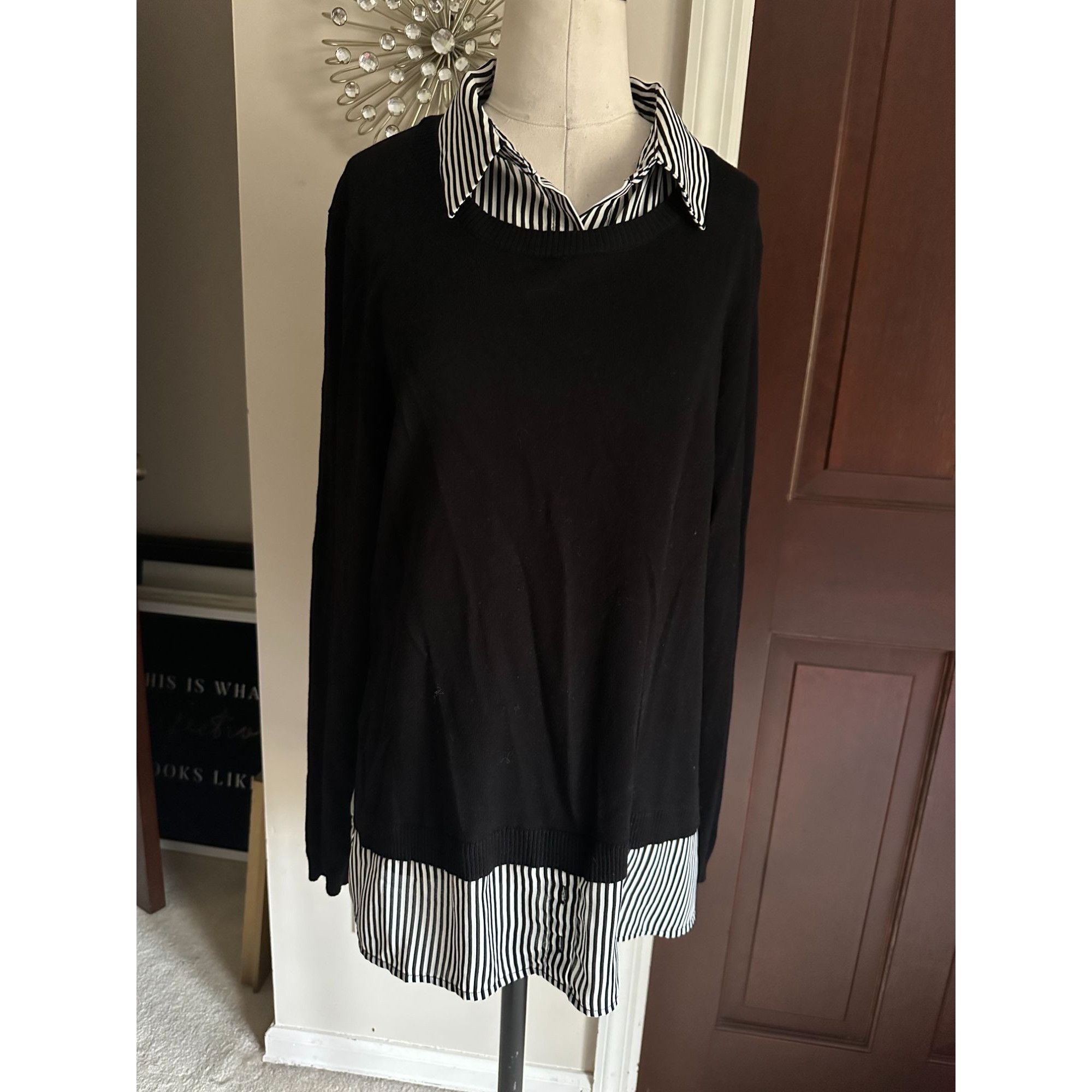 Adrianna Papell Adrianna Papell striped blouse/sweater combo Medium (runs bi Size M / US 6-8 / IT 42-44 - 1 Thumbnail