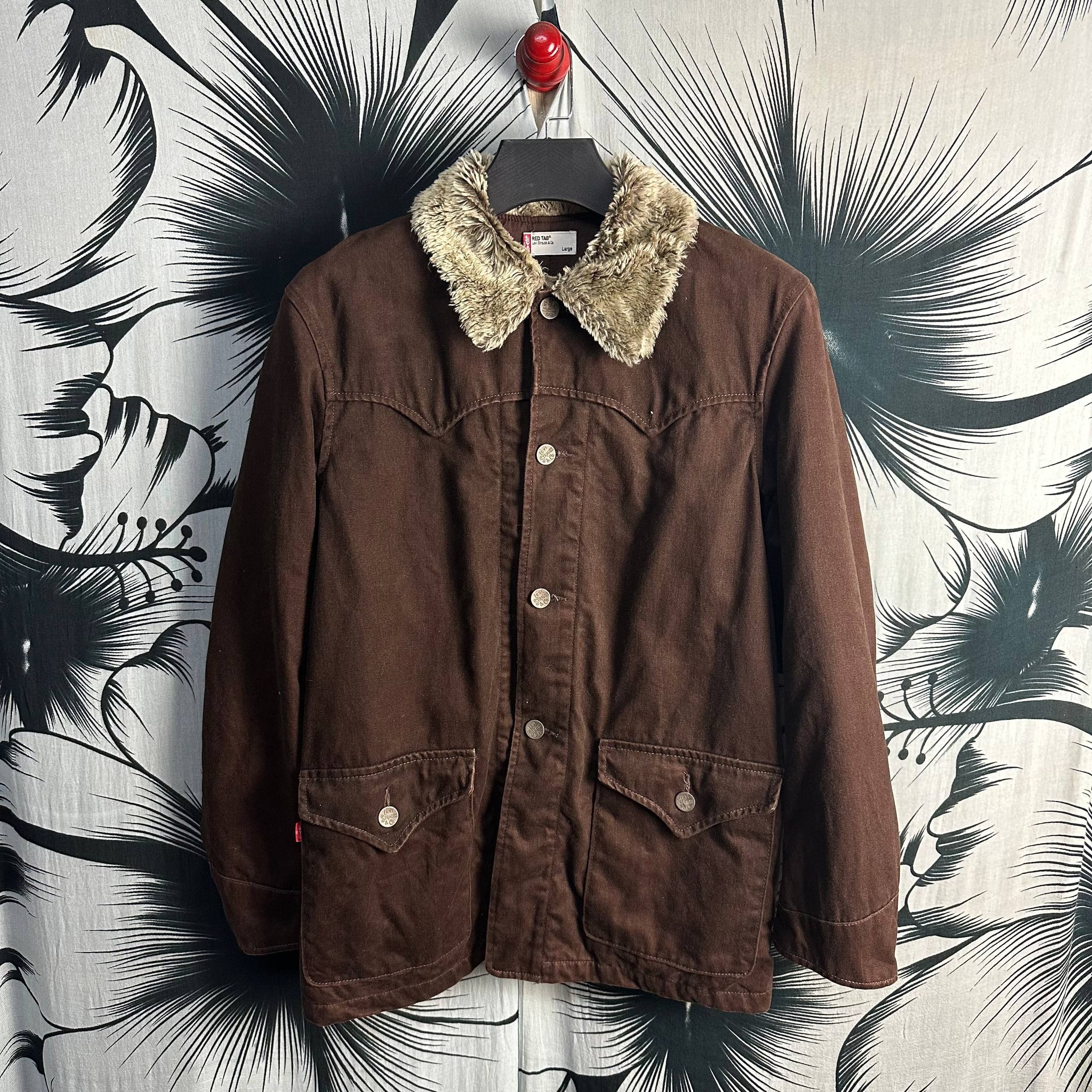 Levi's Rare Vintage Levi's Red Tab Boa Fur Collar Coverall Jacket Size US L / EU 52-54 / 3 - 1 Thumbnail