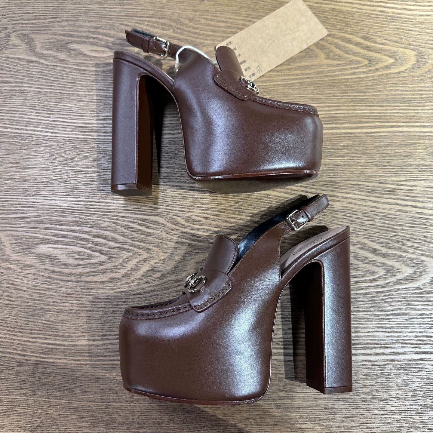 Gucci Gucci mar667 Horsebit Block Heel Pump 37 Size US 6.5 / IT 36.5 - 7 Thumbnail
