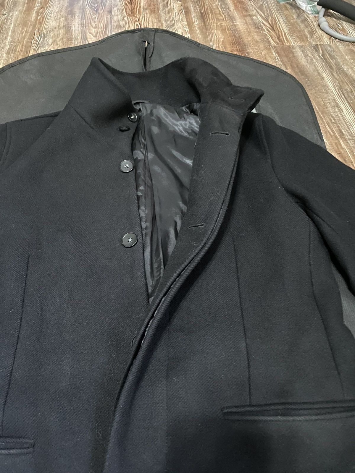 Theory Belvin Custom Belted Coat Black Wool Blend Single Breasted Size US M / EU 48-50 / 2 - 8 Thumbnail