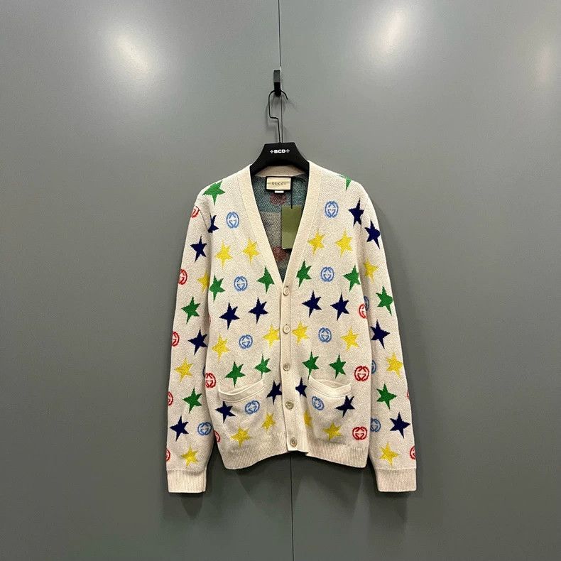 Gucci Gucci Star GG jacquard knitted cardigan jacket 2502-Nextarr Size US M / EU 48-50 / 2 - 1 Thumbnail