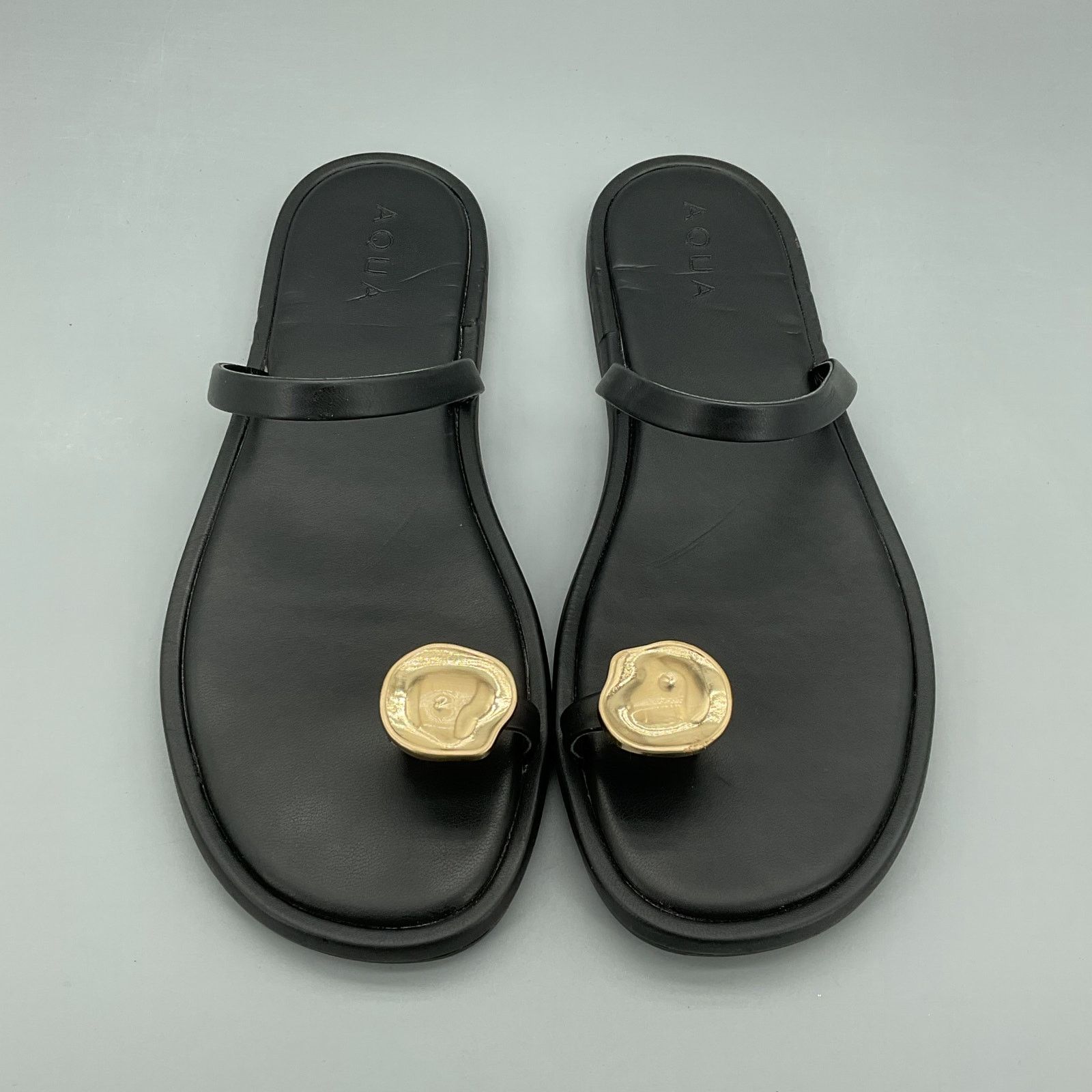AQUA Aqua Women’s Rita Flat Sandals Black Size 8.5 Size US 8.5 / IT 38.5 - 3 Thumbnail