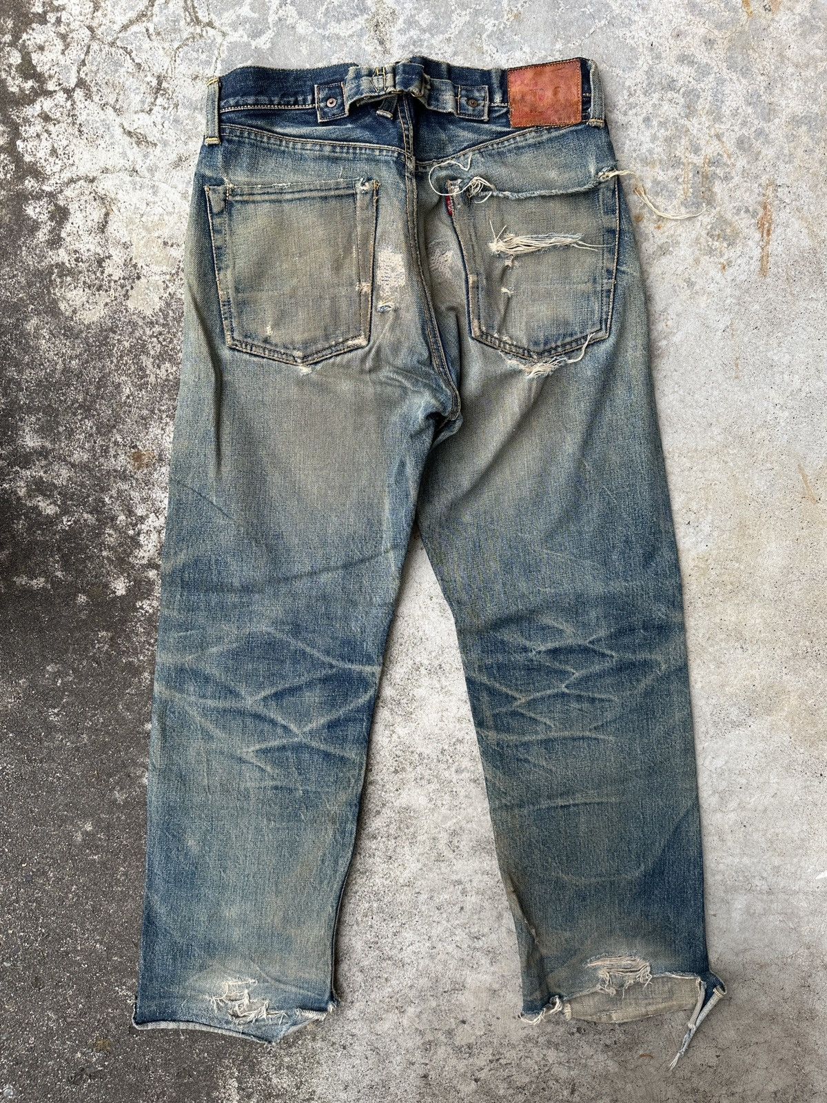 Buckle Back Thrashed No 2 2000s Selvedge seagulls back cinch