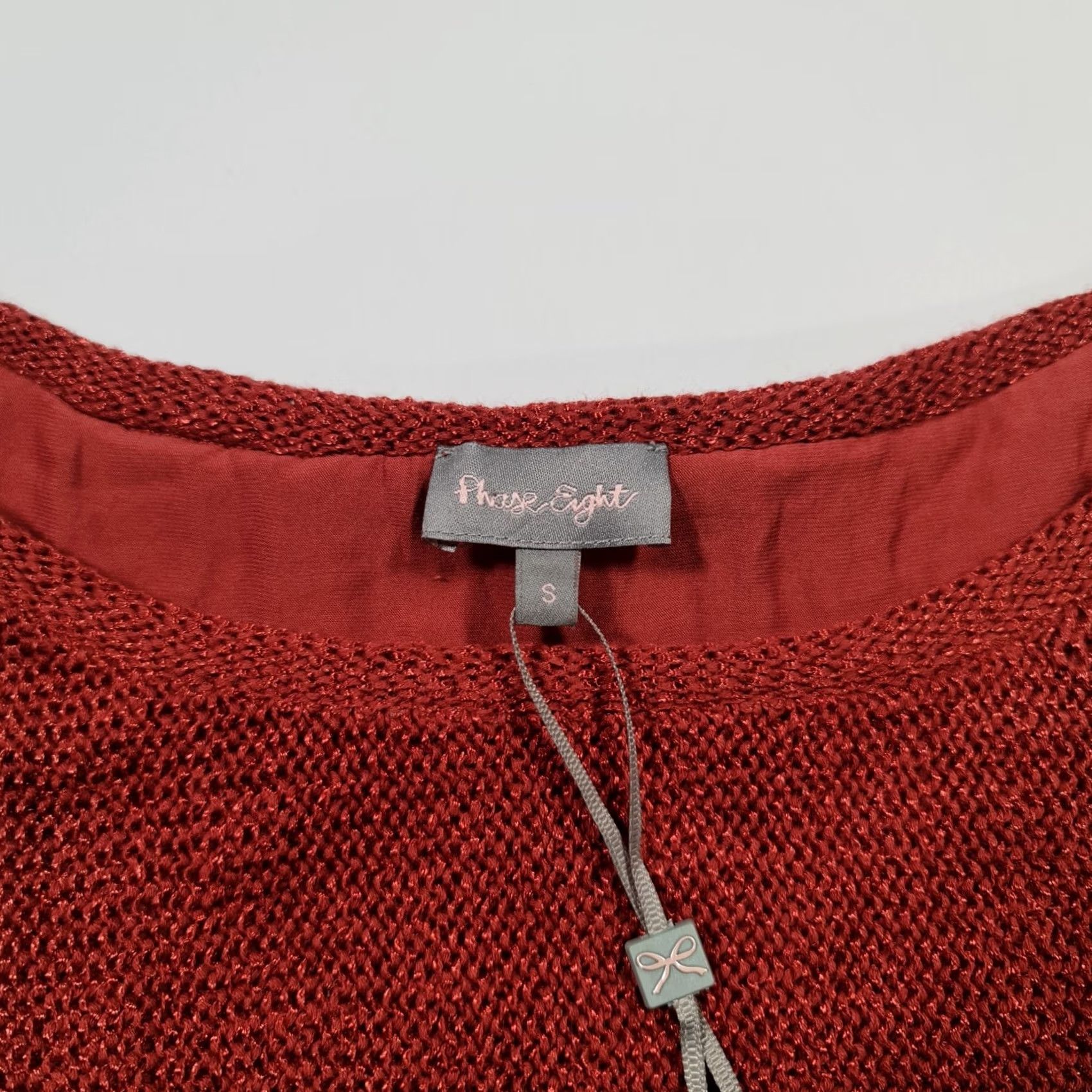 Vintage Phase Eight Womens Jumper Red Small Short Sleeve Pullover Top Knit Logo Round Neck Casual Party/Cocktail Vintage No (max 200 chars) Size S / US 4 / IT 40 - 3 Thumbnail