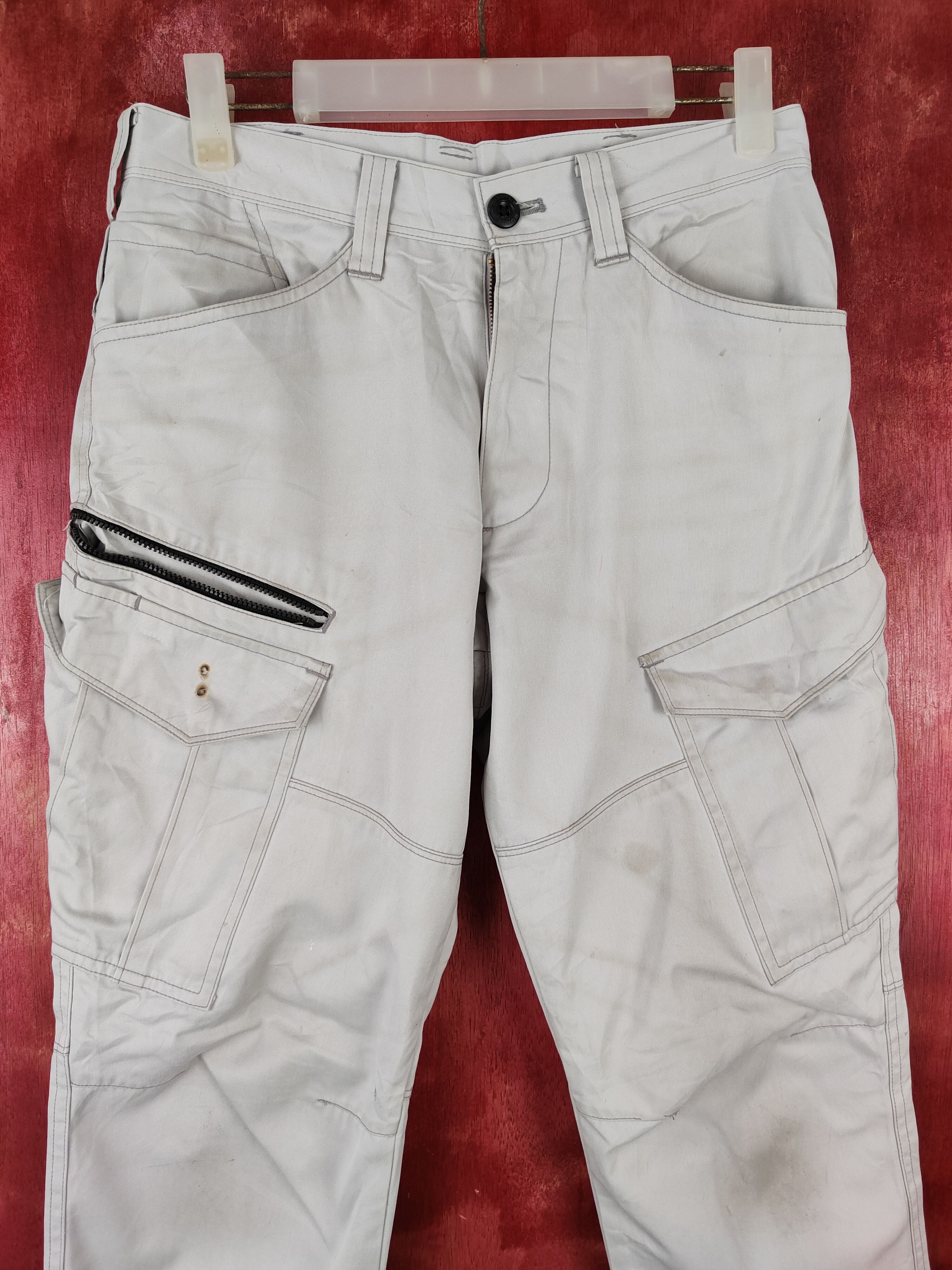 Japanese Brand Burtle Light Gray Multipocket Tactical Cargo Pants #S1280 Size US 29 - 2 Thumbnail