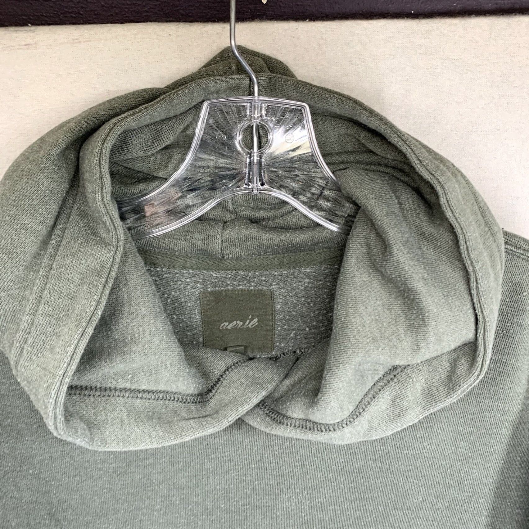 Vintage Aerie Hoodie Olive Green Sweatshirt Size Small Side Ties Size S / US 4 / IT 40 - 4 Thumbnail