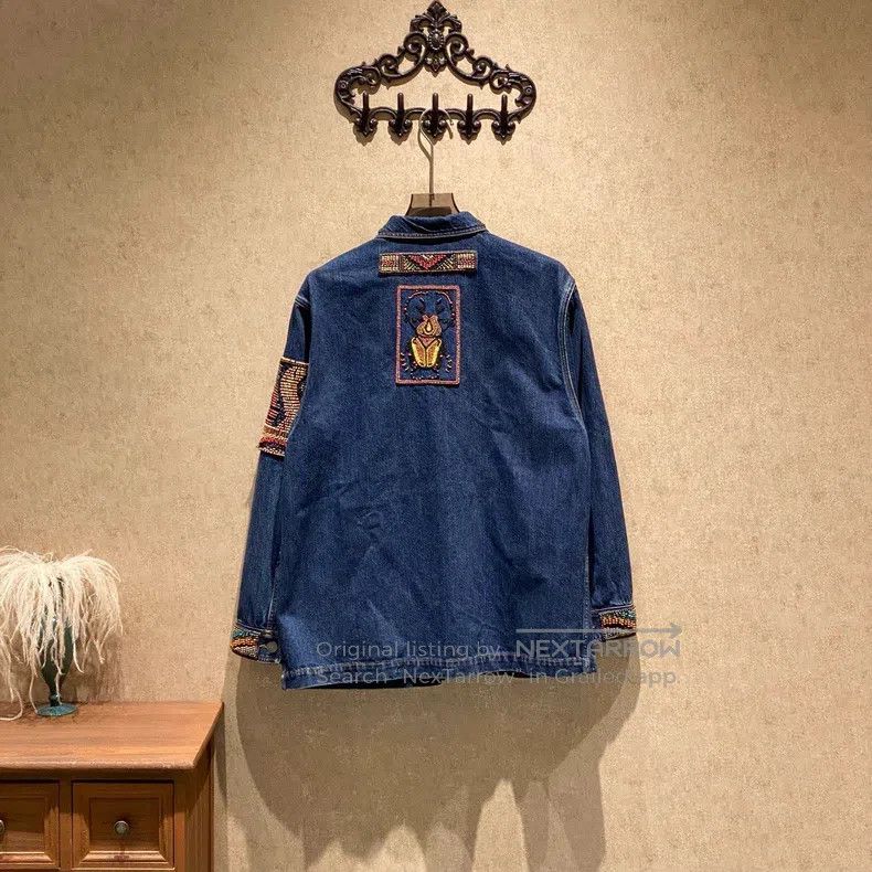 Valentino Valentino Dark blue heavy beaded denim jacket Size S / US 4 / IT 40 - 2 Thumbnail