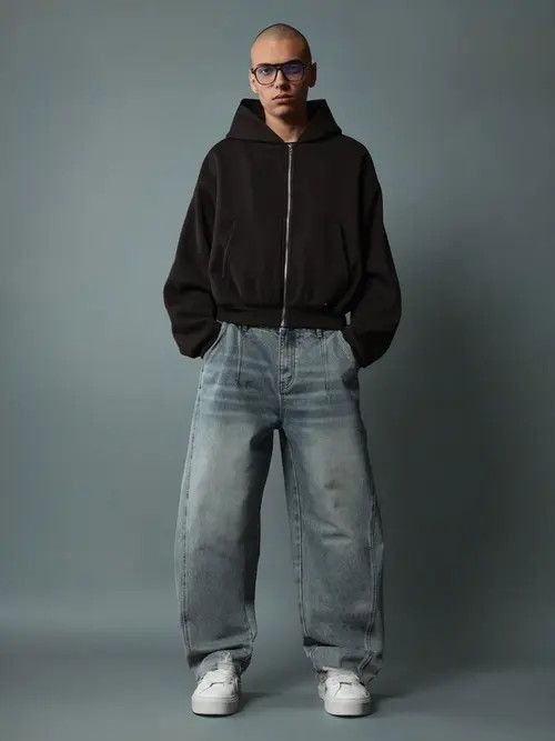Jean × Vintage Baggy Denim VIntage Retro Jeans Size US 33 - 3 Thumbnail