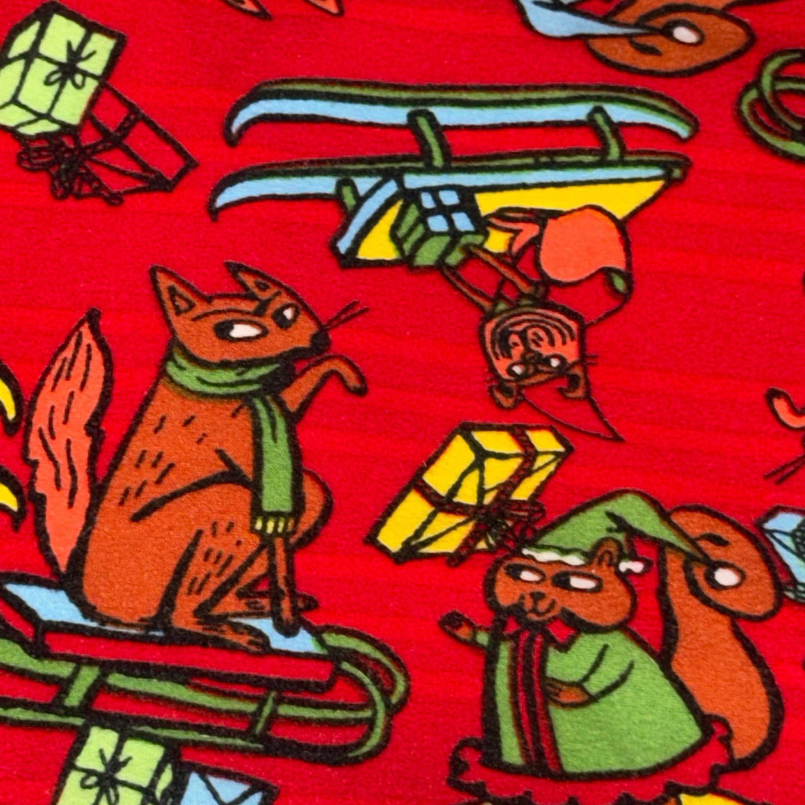 Other LuLaRoe TC2 Red Holiday Squirrel & Elf Print Leggings Size 42" / US 20 - 2 Thumbnail
