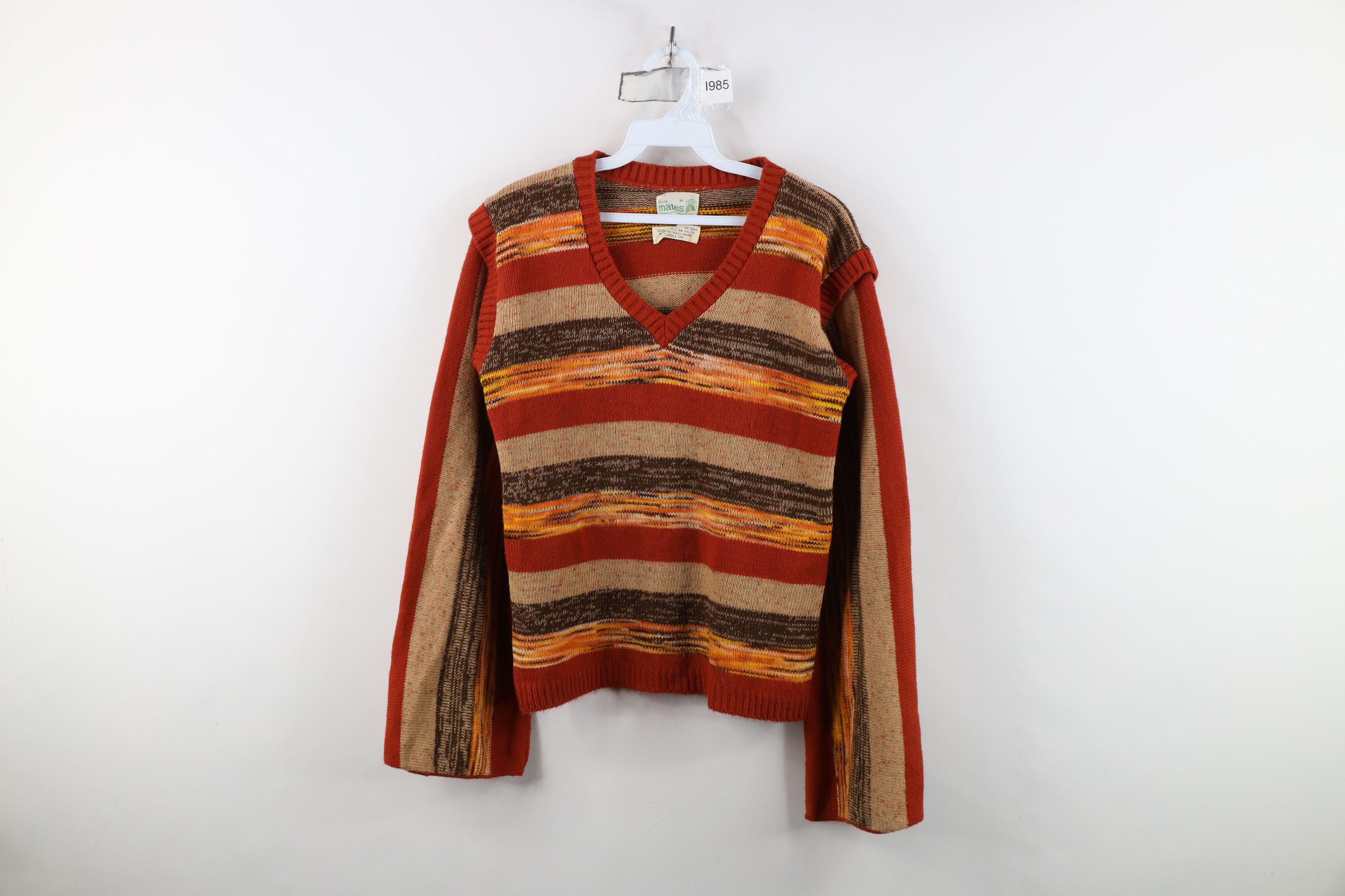 Vintage 60s 70s Boho Chic Flared Balloon Sleeve Knit Sweater