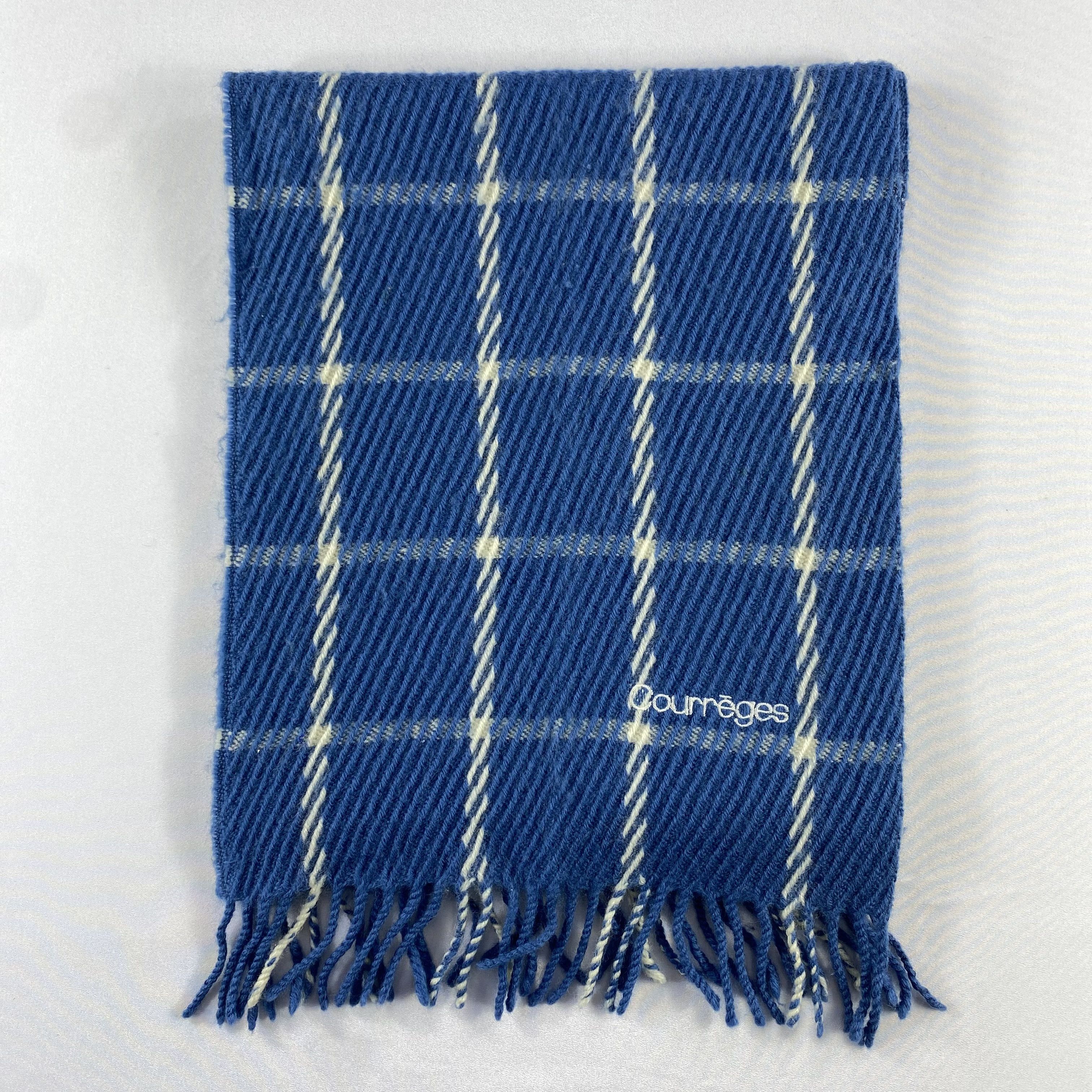 Courreges Courreges Checked Scarf Neck Wrap Wool Muffler Size ONE SIZE - 2 Thumbnail