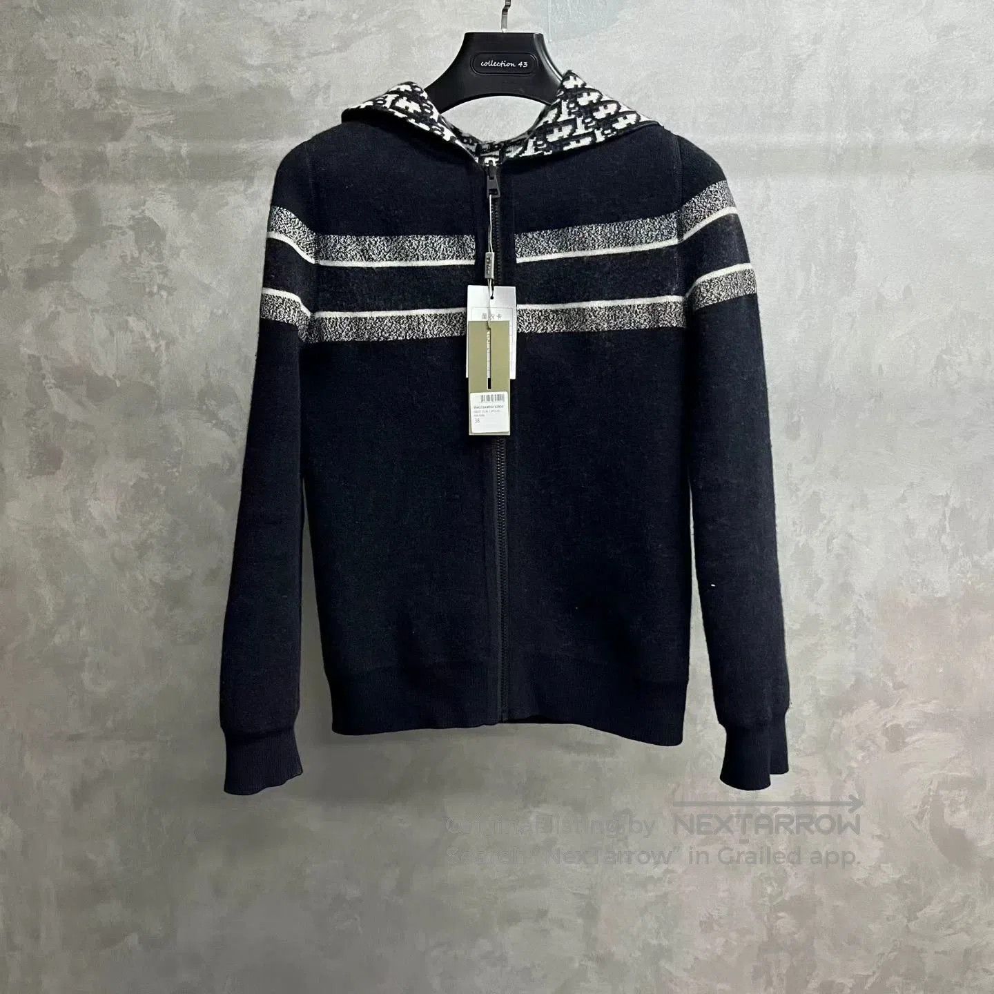 Dior Dior Navy Print Reversible Hooded Sweatshirt. Size S / US 4 / IT 40 - 1 Thumbnail