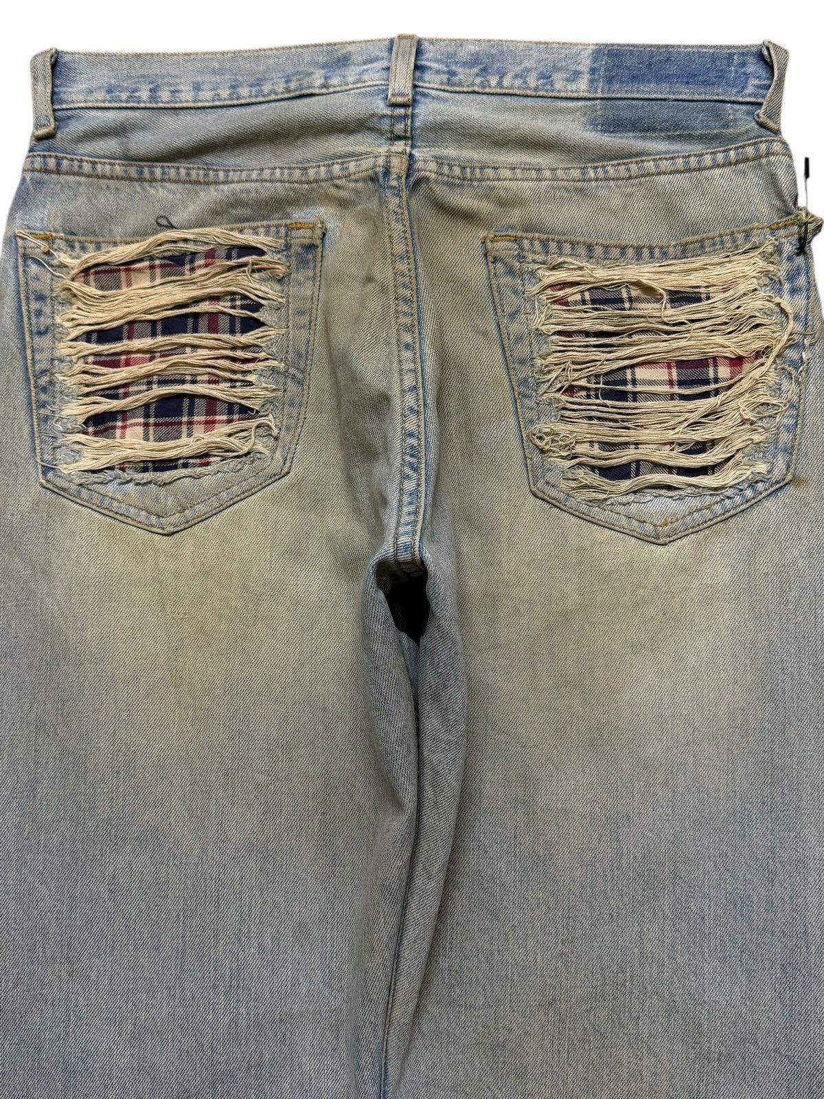 If Six Was Nine Vintage 90s Japanese Mud Wash Ripped Destroyed Straight Leg Size US 31 - 5 Thumbnail