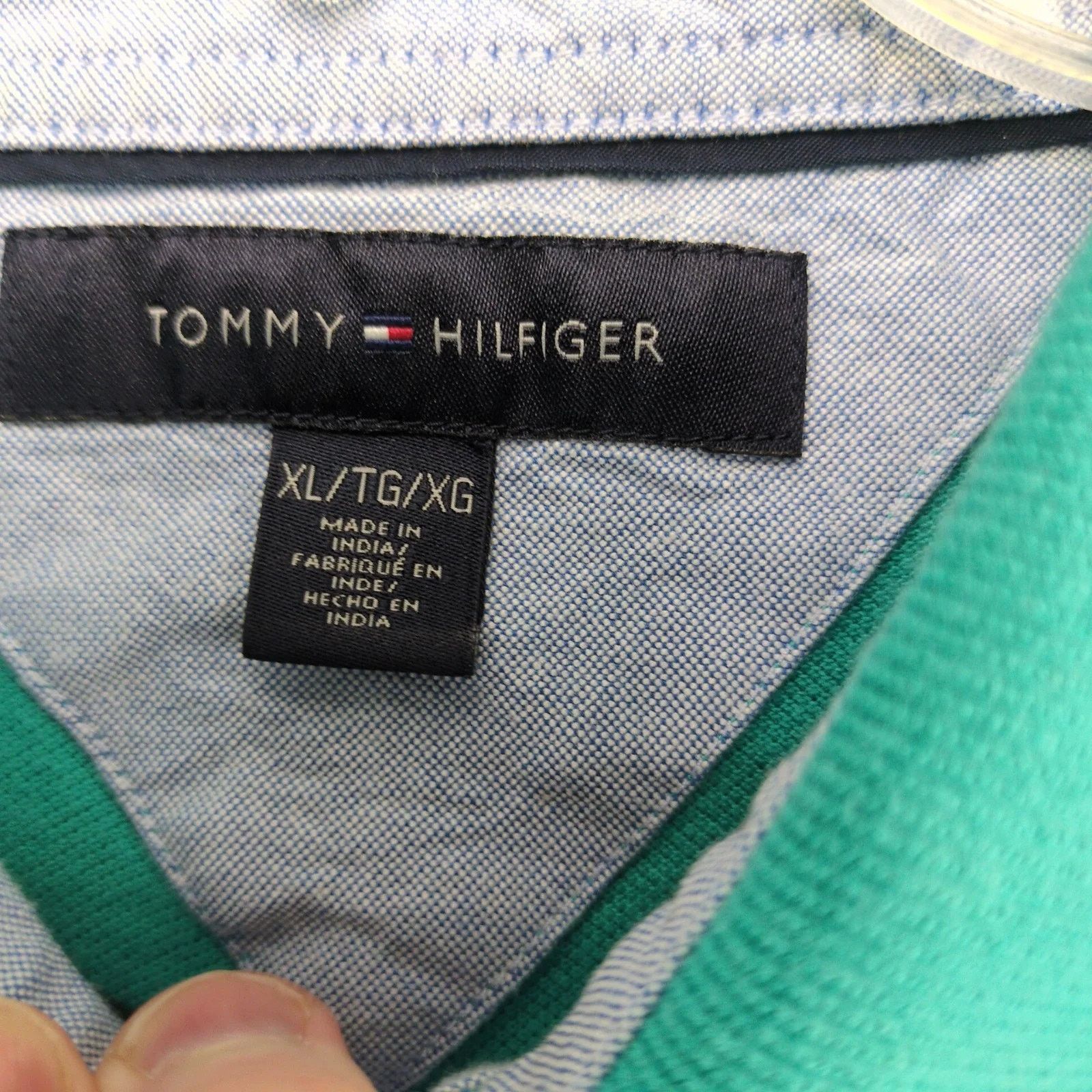 Tommy Hilfiger Tommy Hilfiger Teal Pique Polo Shirt Men's XL Short Sleeve Size US XL / EU 56 / 4 - 3 Thumbnail
