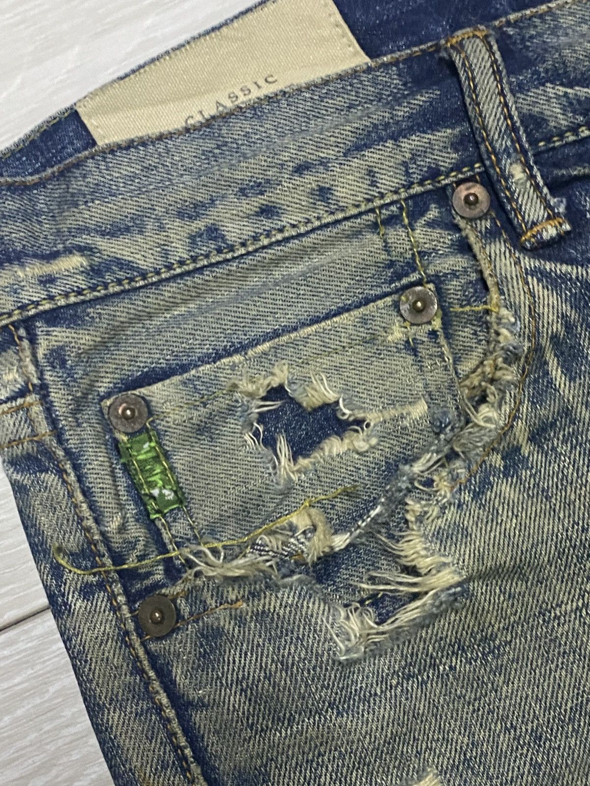 FDMTL Classic Straight Denim Crazy Mud Wash Jeans Size US 33 - 16 Thumbnail