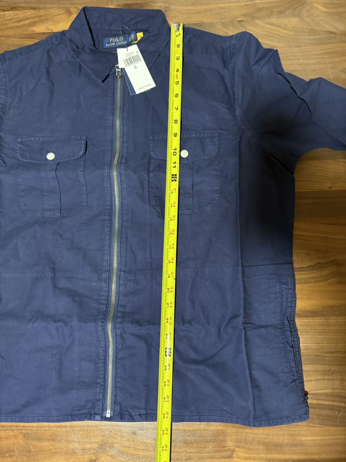 Polo Ralph Lauren Polo Ralph Lauren Garment-Dyed Oxford Zip Overshirt Navy XL Size US XL / EU 56 / 4 - 9 Thumbnail