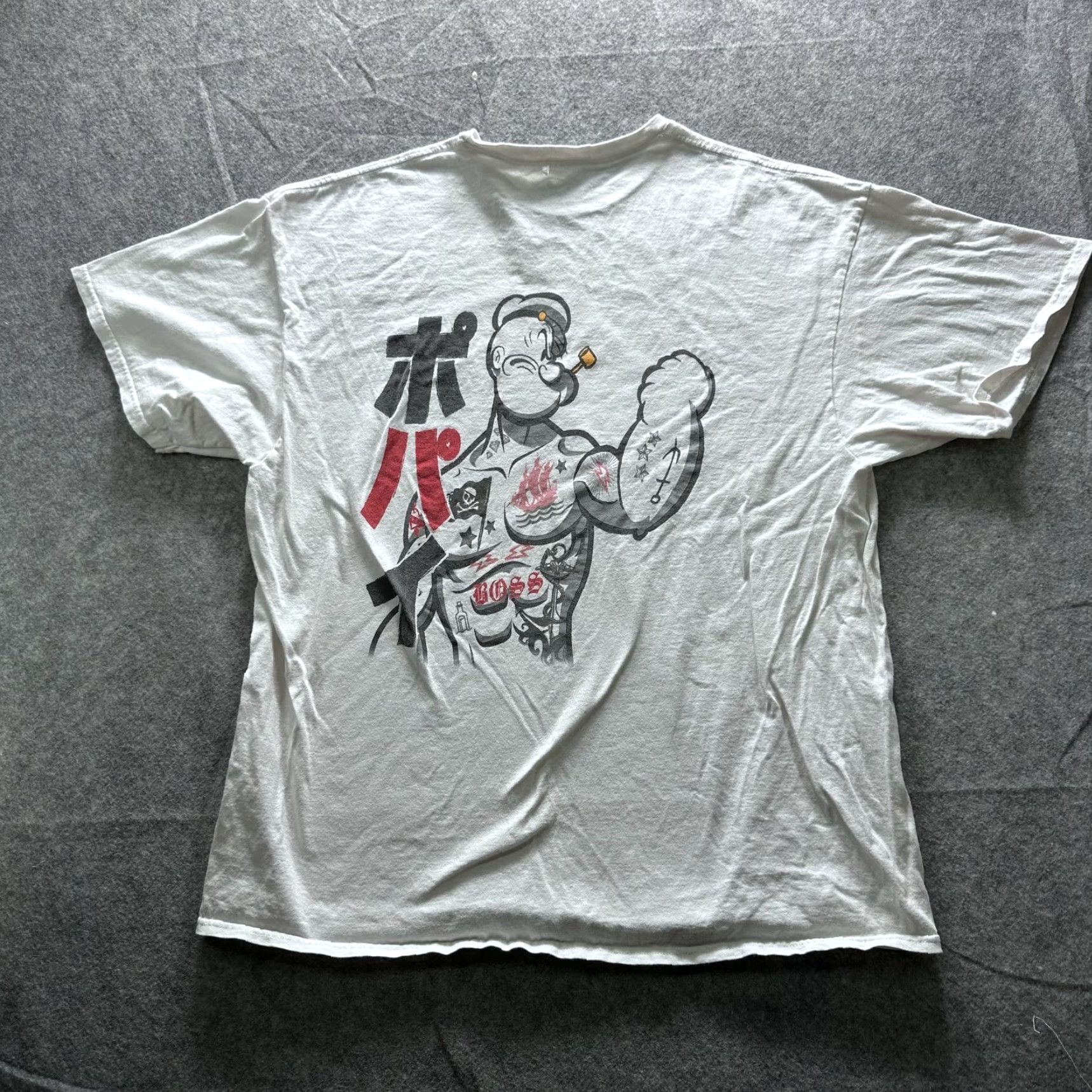 Doublet Popeye Shirt Mens 2XL White Japanese Anime Graphic Tee Double Sided Tagless Size US XXL / EU 58 / 5 - 7 Thumbnail